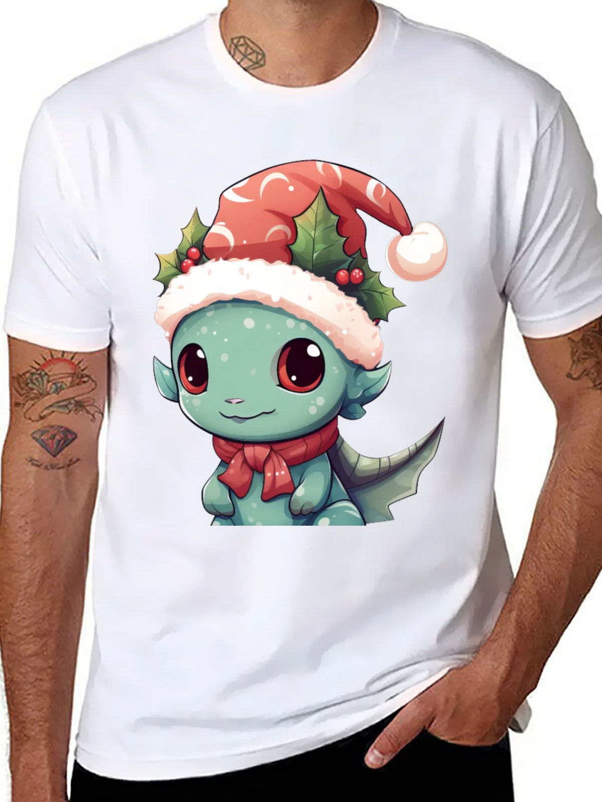 Christmas Dragon T-Shirt - Festive Holiday Apparel
