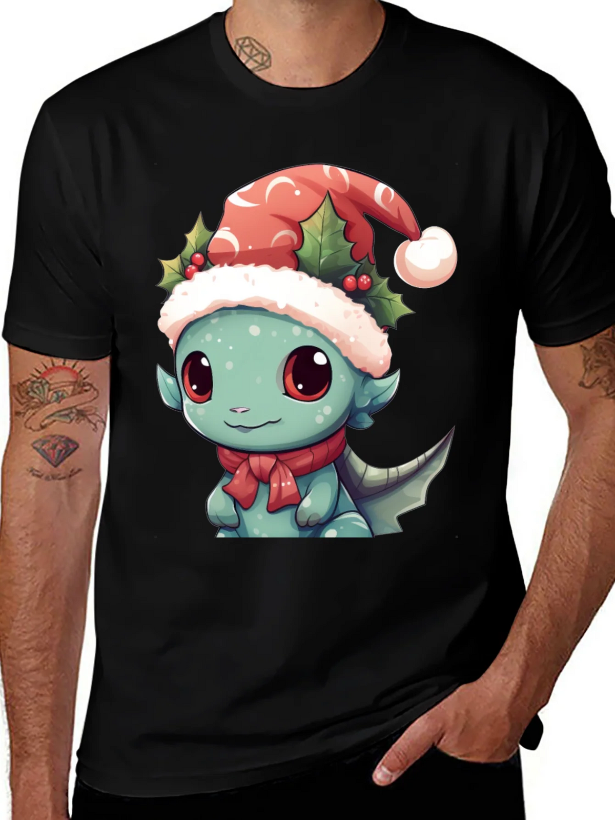 Christmas Dragon T-Shirt - Festive Holiday Apparel