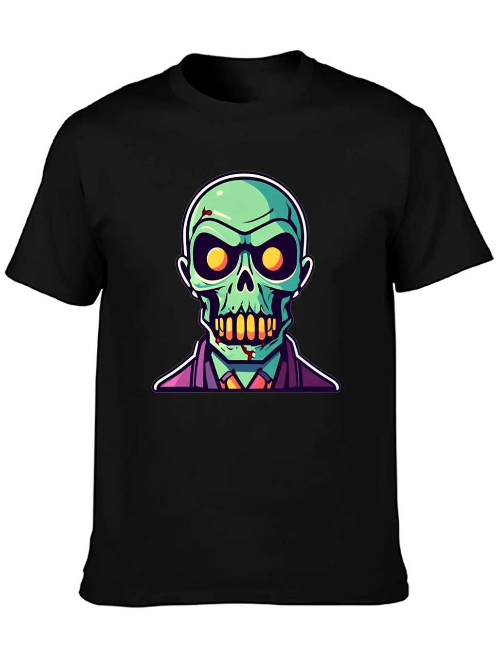 Zombie Cartoon Graphic Tee - Black Halloween Shirt product image 3