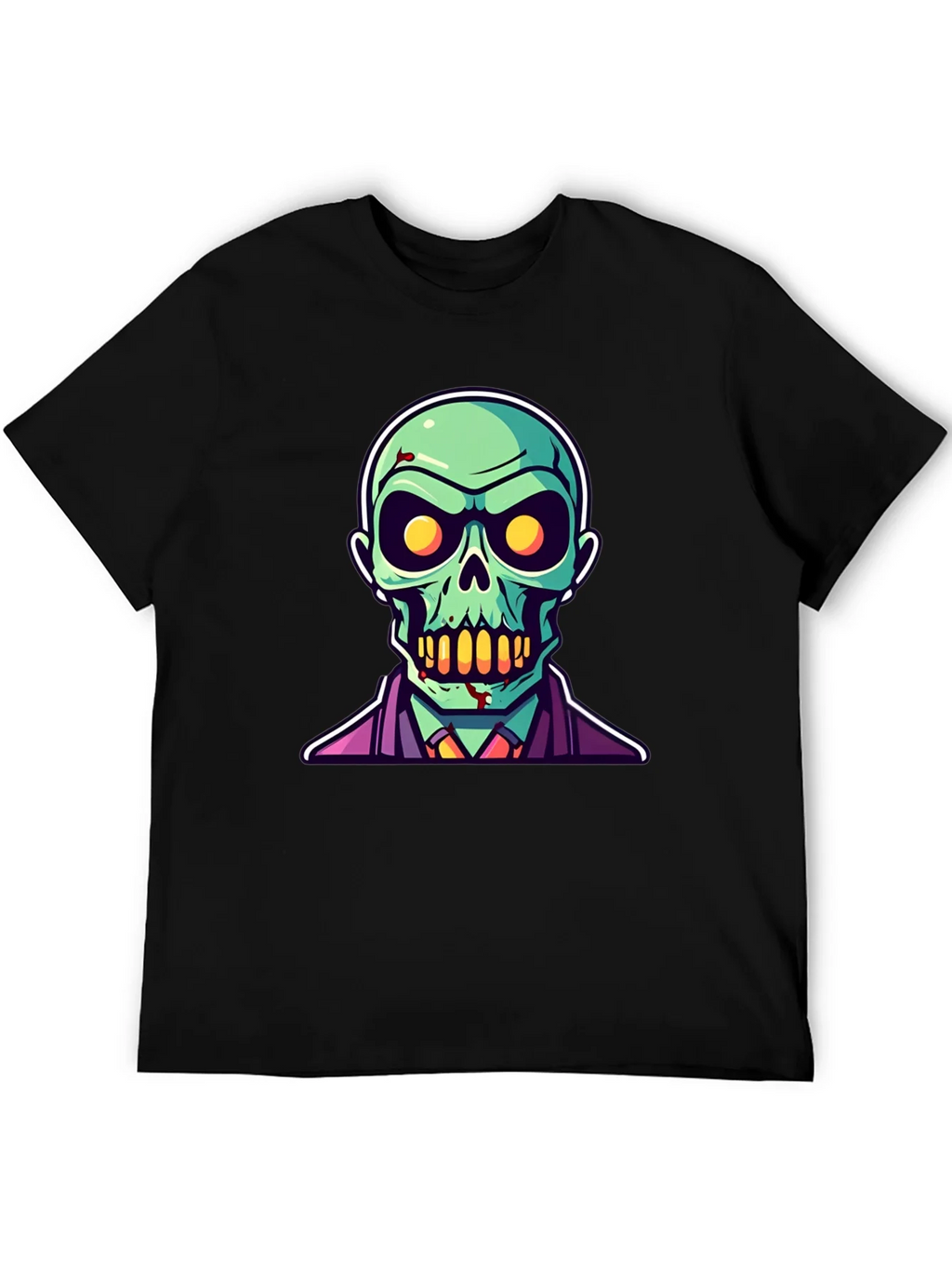 Zombie Cartoon Graphic Tee - Black Halloween Shirt product image 5