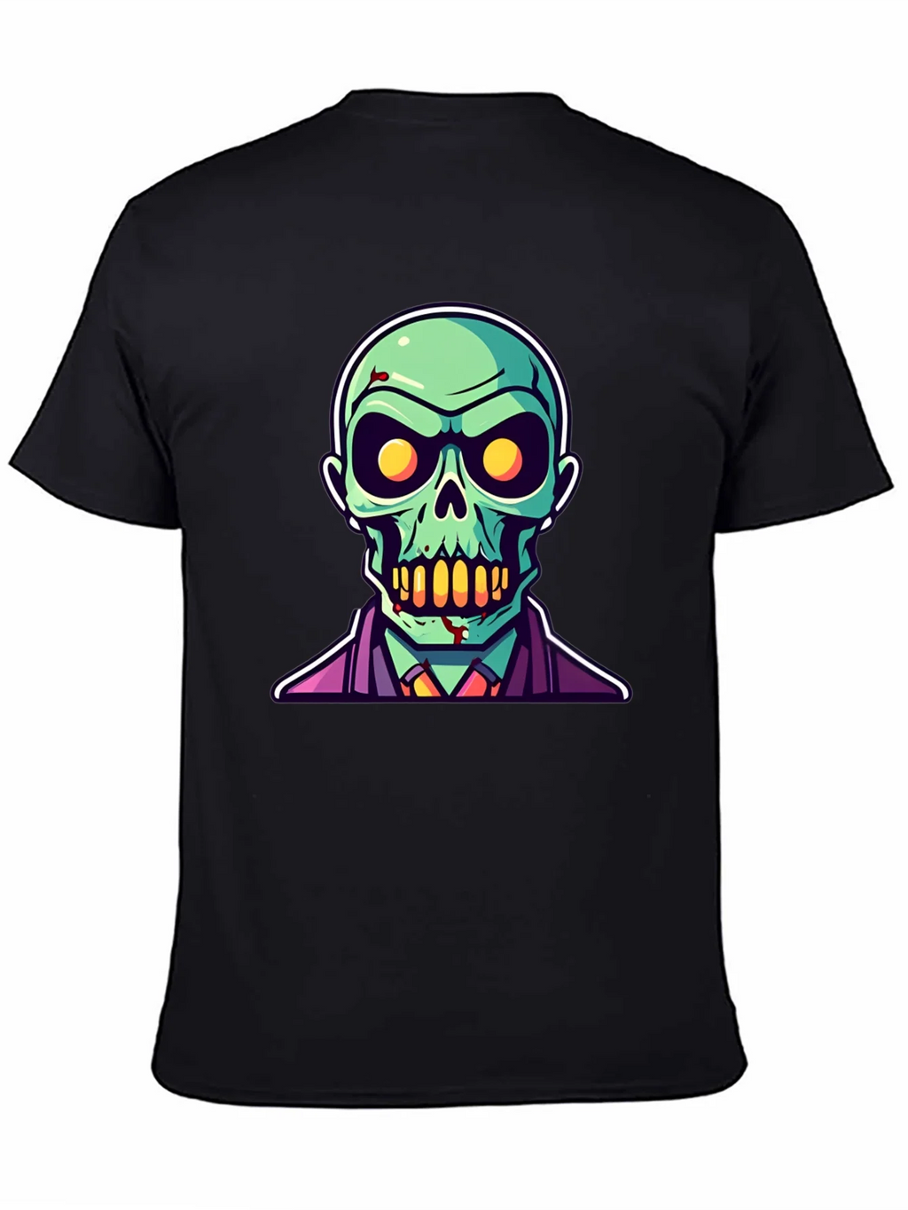 Zombie Cartoon Graphic Tee - Black Halloween Shirt product image 4