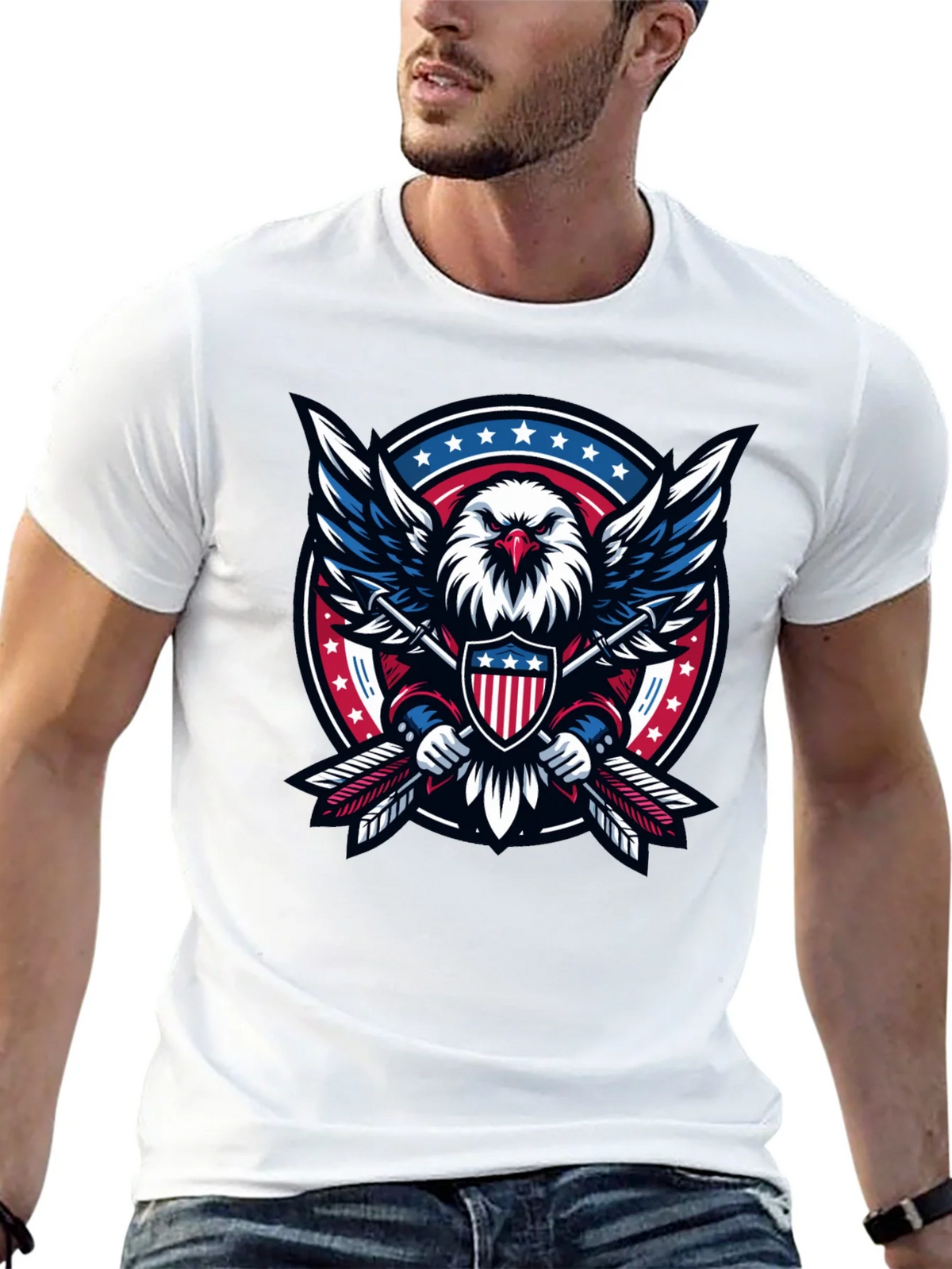 Patriotic Eagle Shield Graphic Tee - USA Pride product image 12