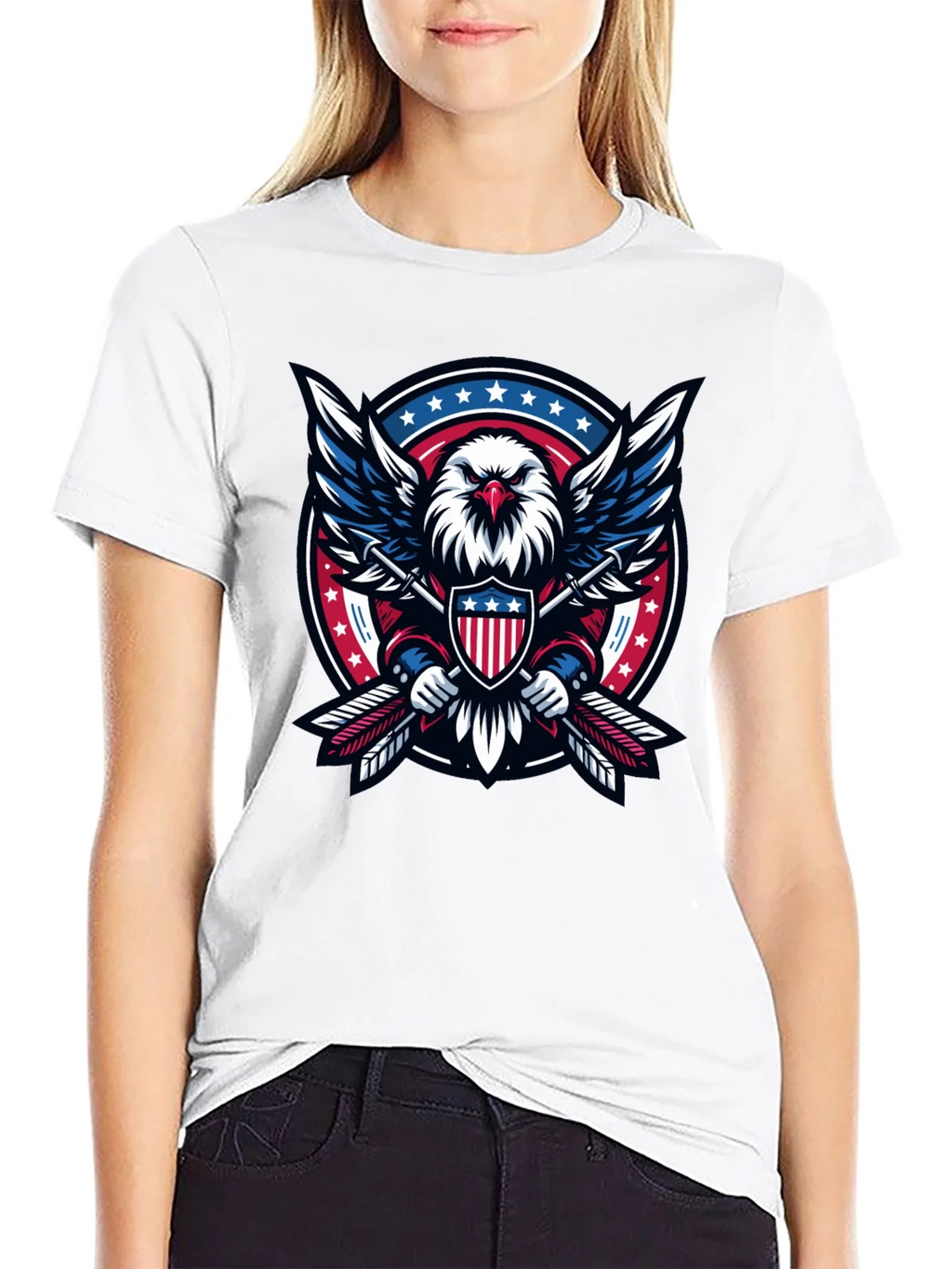 Patriotic Eagle Shield Graphic Tee - USA Pride product image 8