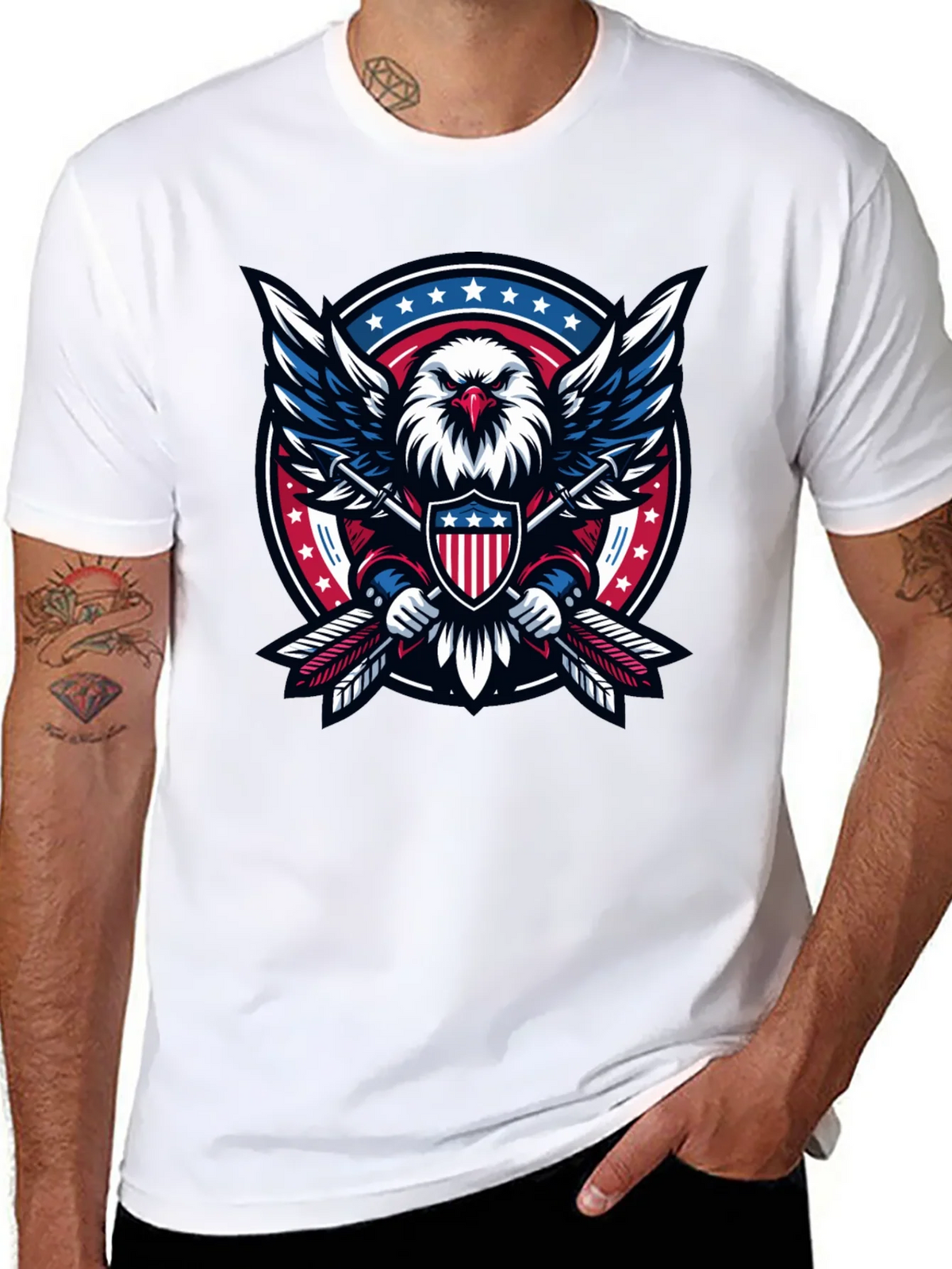 Patriotic Eagle Shield Graphic Tee - USA Pride product image 7