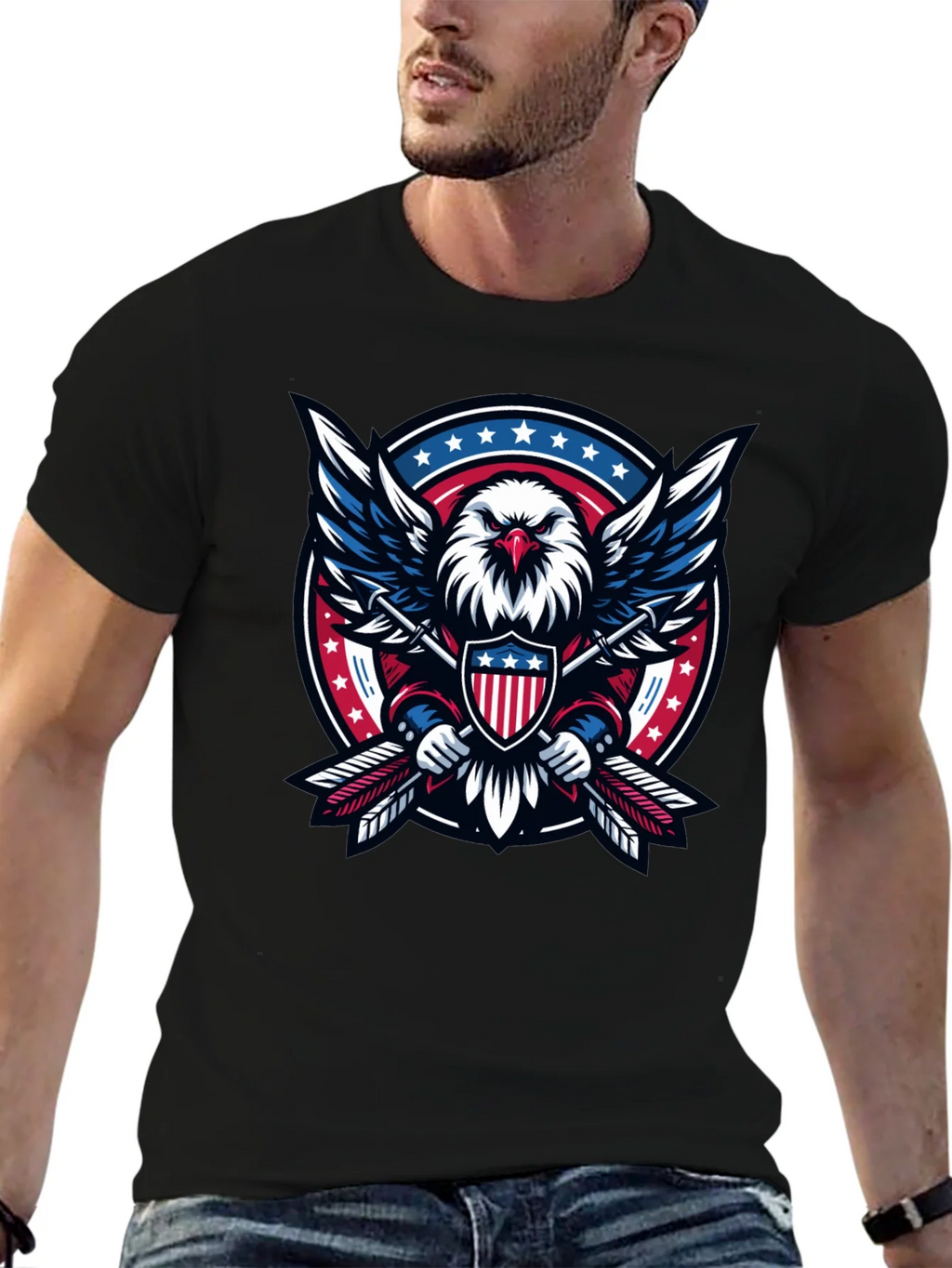 Patriotic Eagle Shield Graphic Tee - USA Pride product image 6