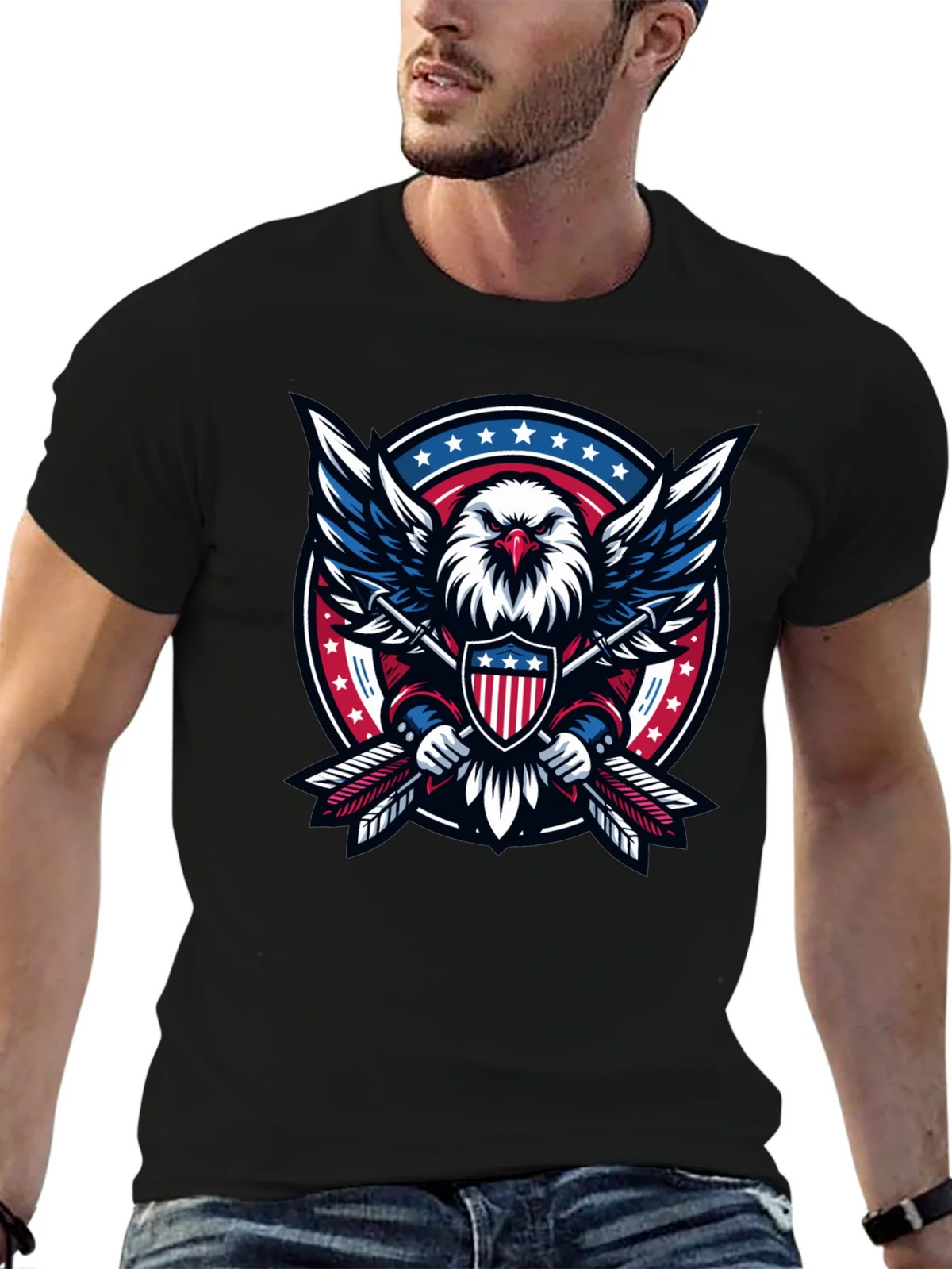 Patriotic Eagle Shield Graphic Tee - USA Pride product image 6