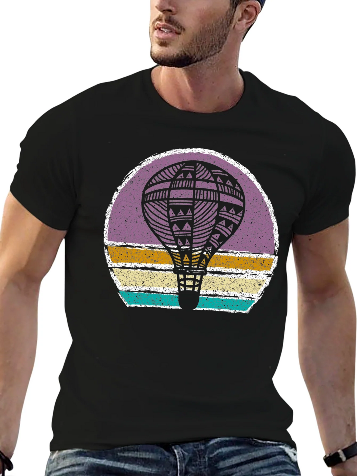 Retro Hot Air Balloon Graphic Tee product image 6