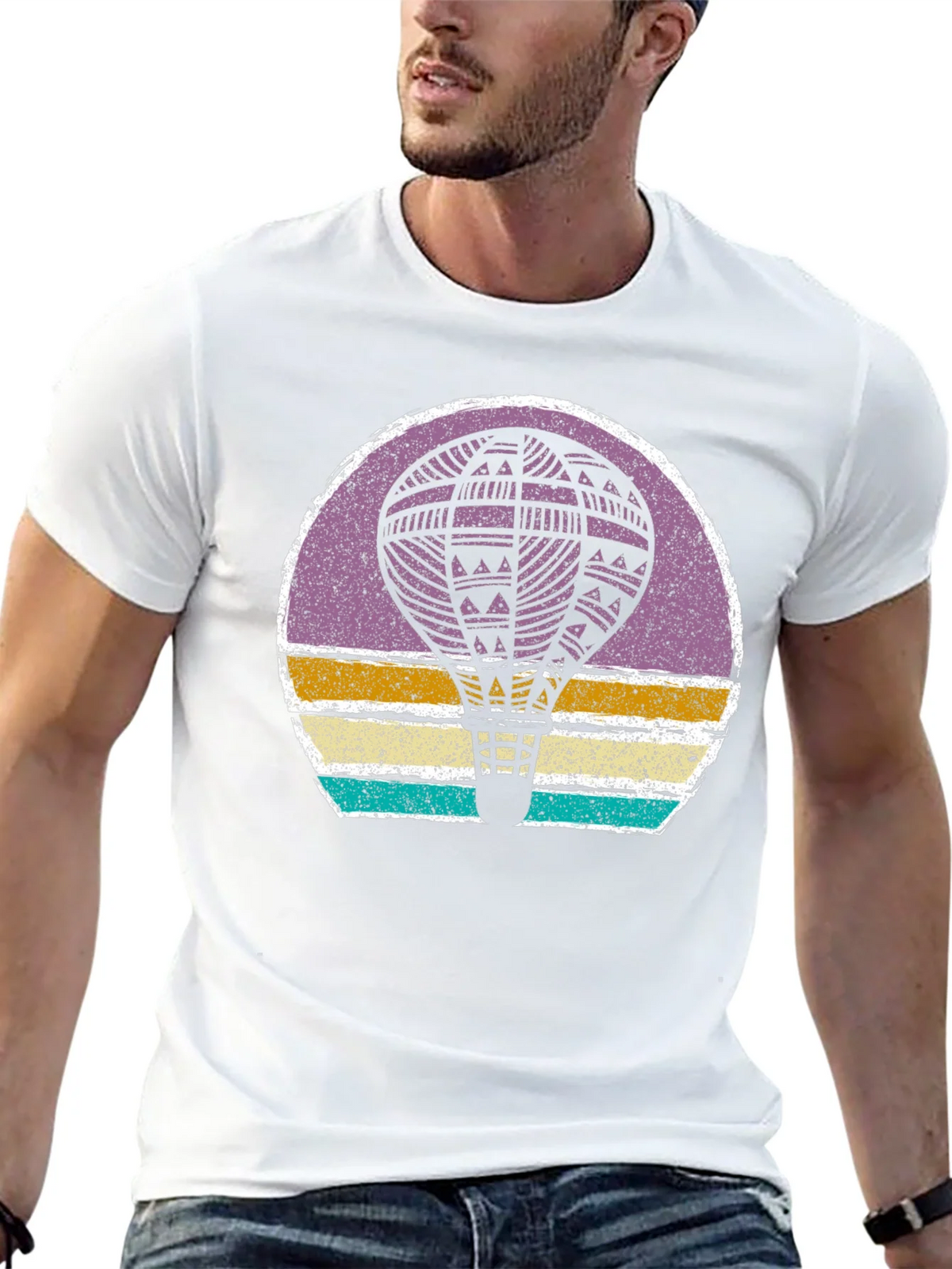 Retro Hot Air Balloon Graphic Tee product image 12