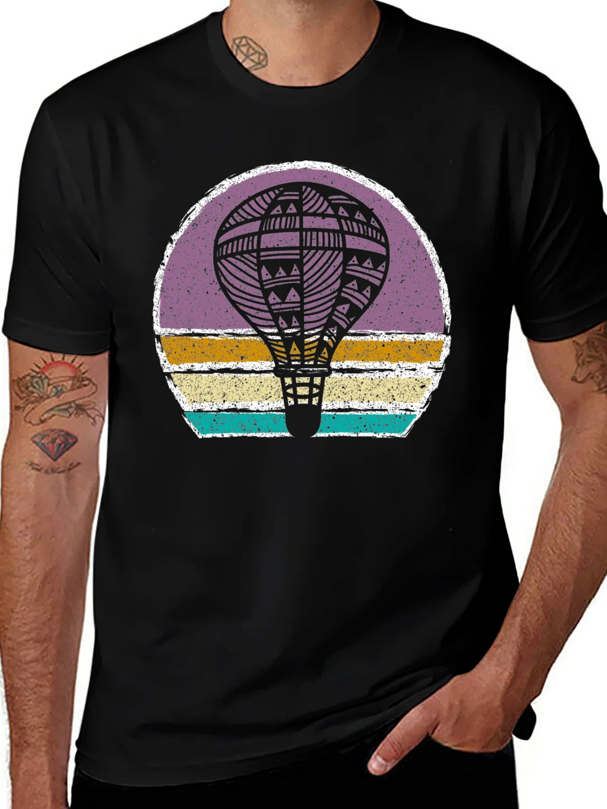 Retro Hot Air Balloon Graphic Tee product image 1