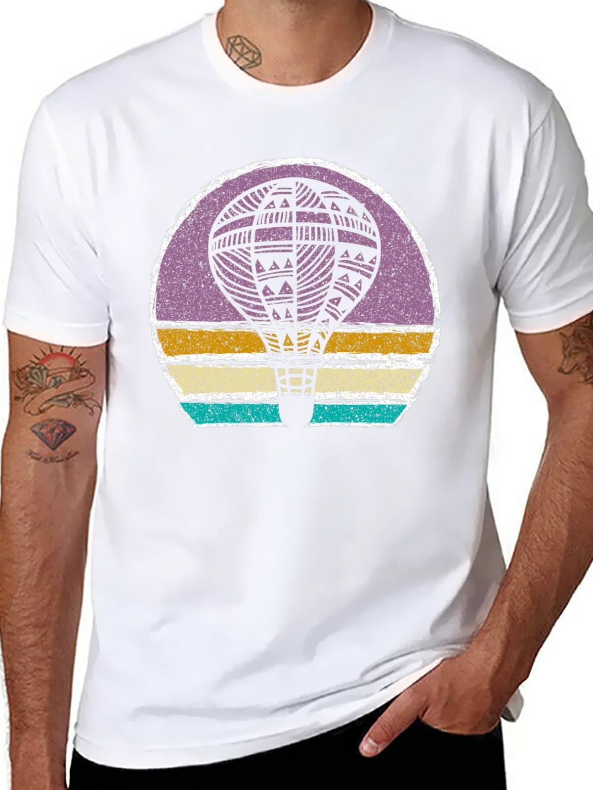Retro Hot Air Balloon Graphic Tee product image 7