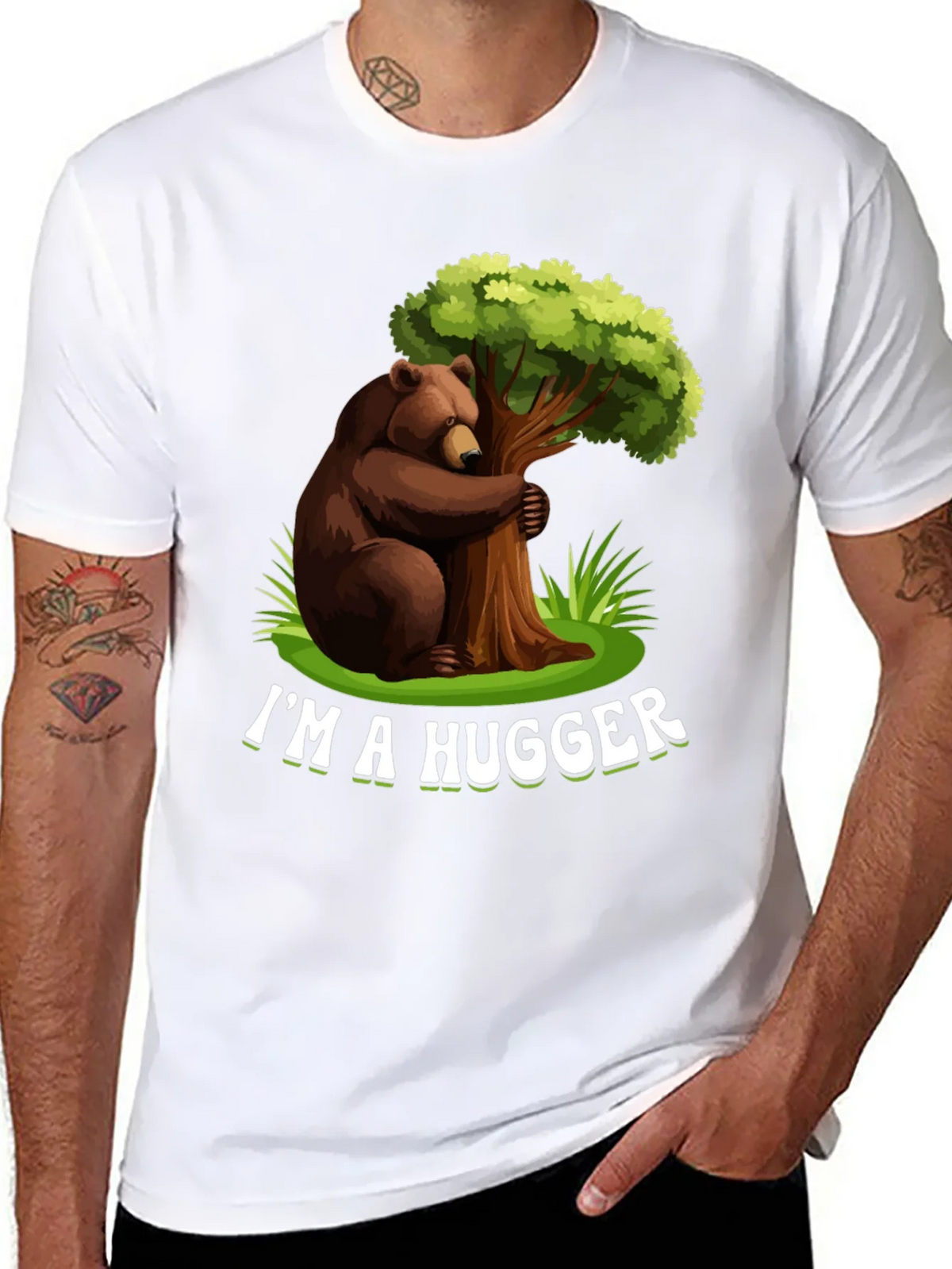 Im A Hugger T-Shirt - Bear Hugging Tree Graphic Tee product image 7