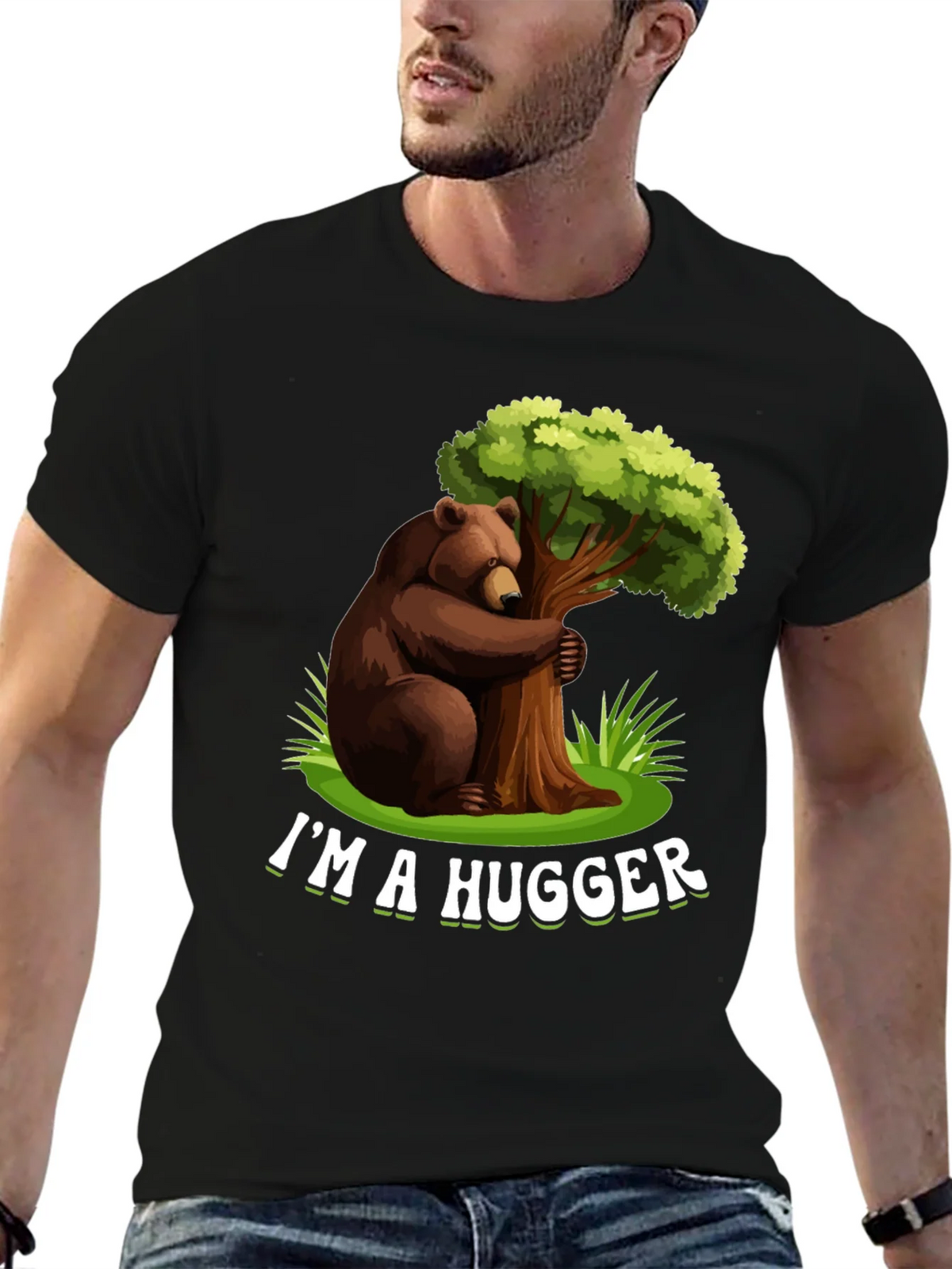 Im A Hugger T-Shirt - Bear Hugging Tree Graphic Tee product image 6