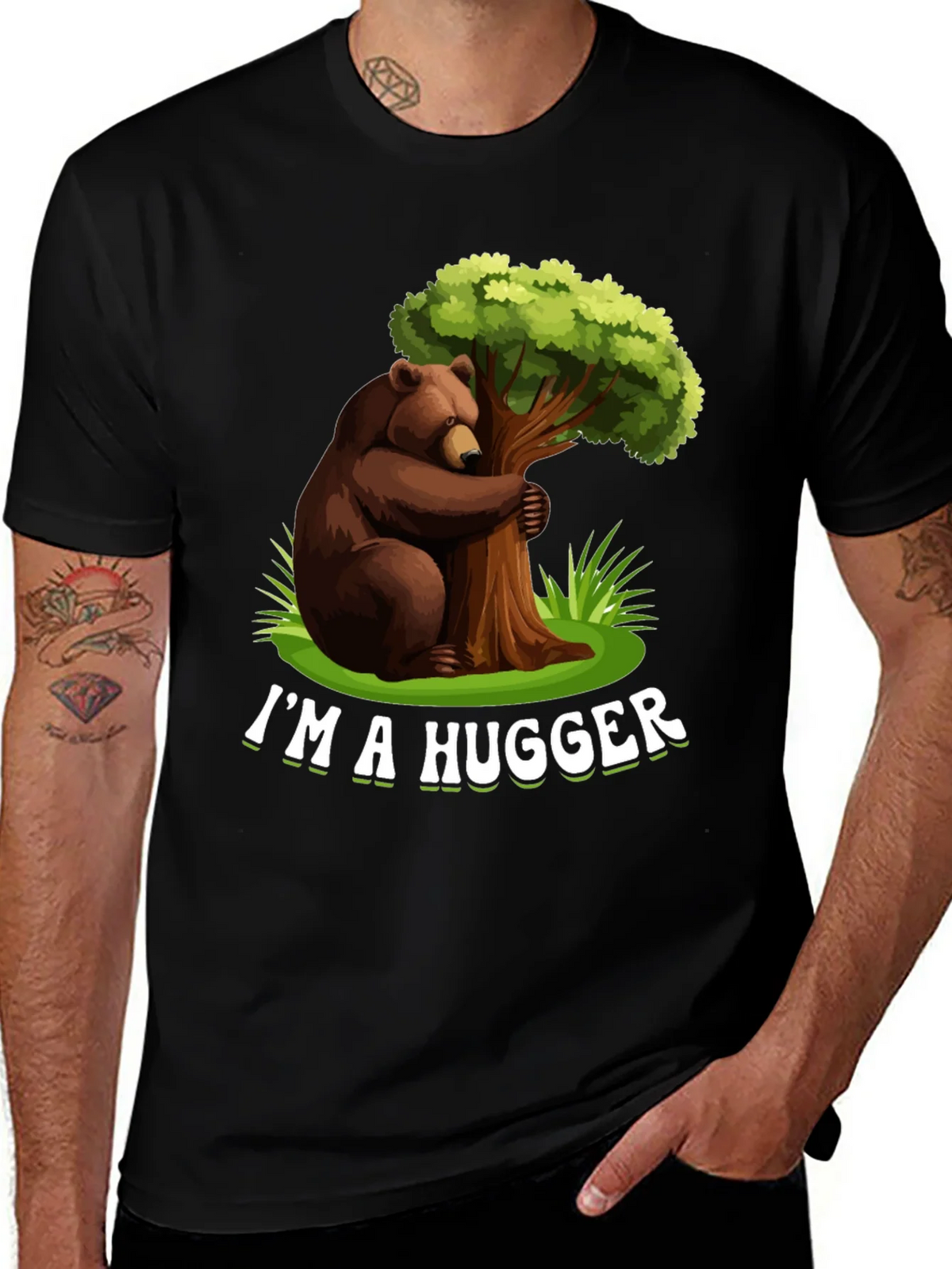 Im A Hugger T-Shirt - Bear Hugging Tree Graphic Tee product image 1