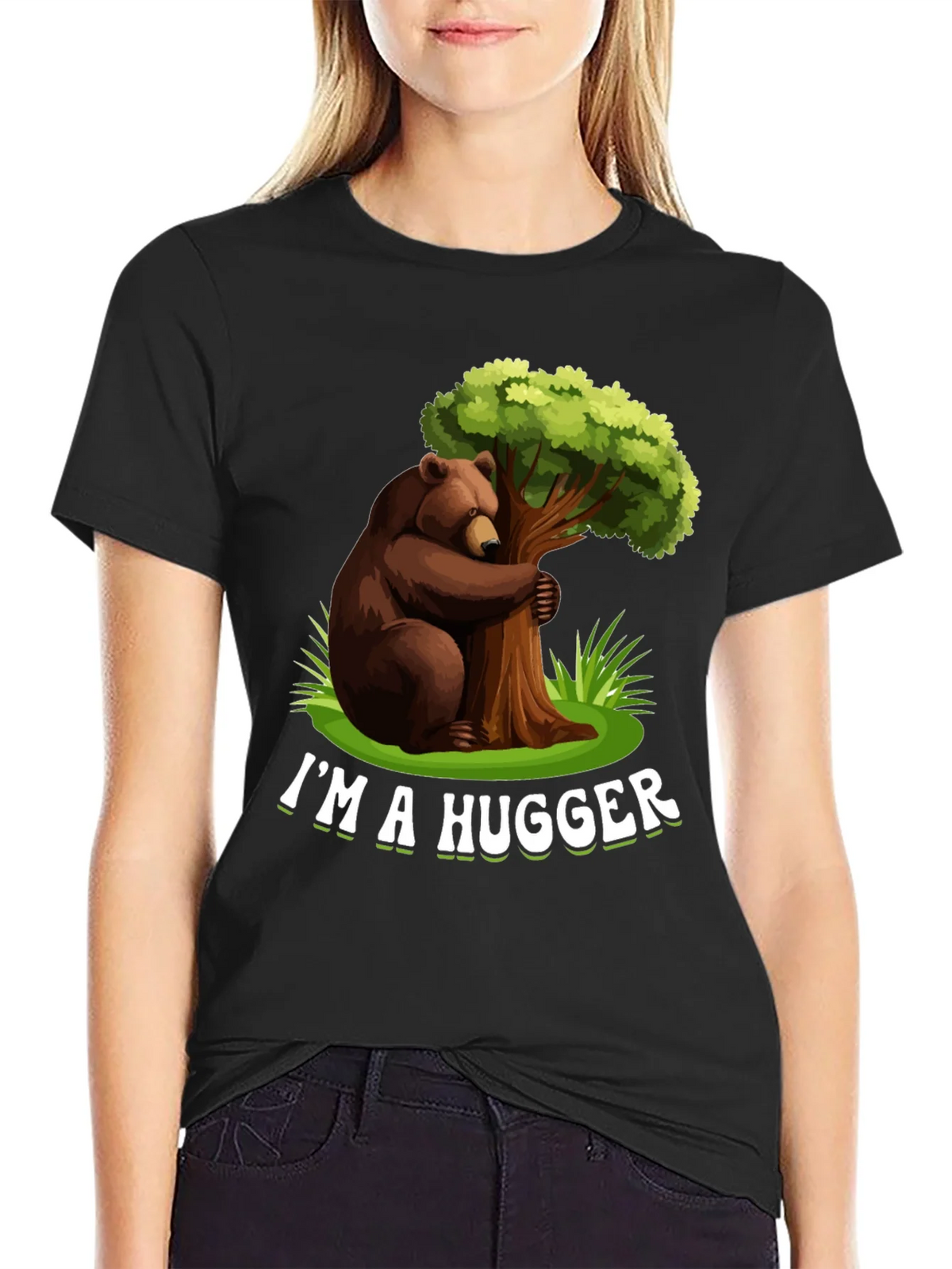 Im A Hugger T-Shirt - Bear Hugging Tree Graphic Tee product image 2