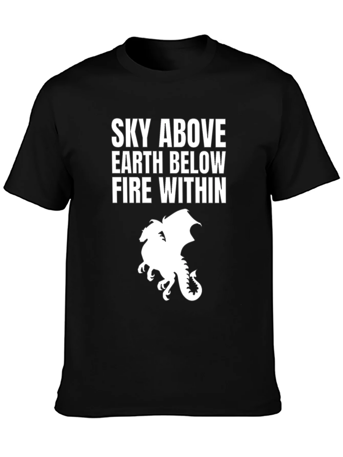 Sky Above Dragon Graphic Tee - Black Cotton T-Shirt product image 3