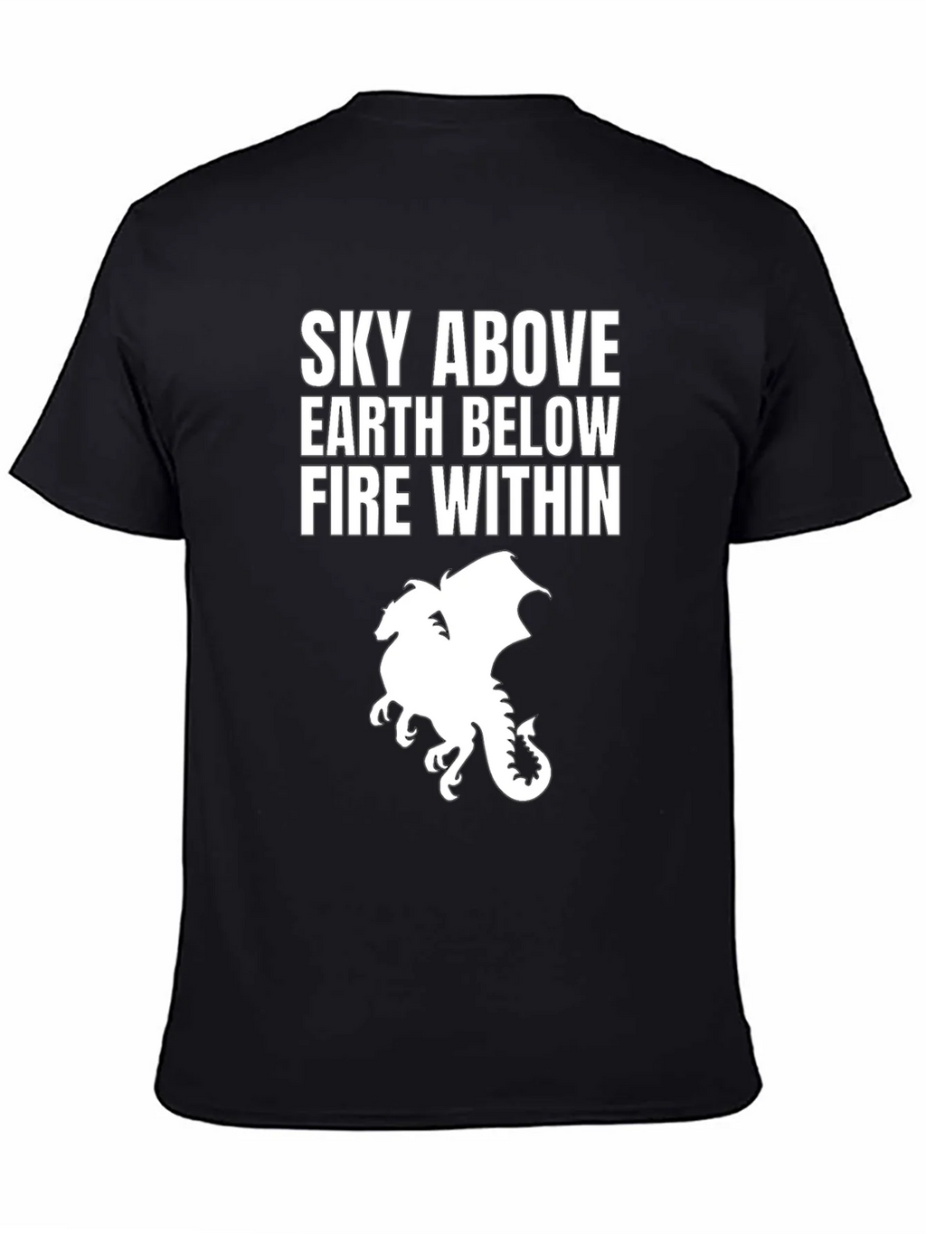 Sky Above Dragon Graphic Tee - Black Cotton T-Shirt product image 4