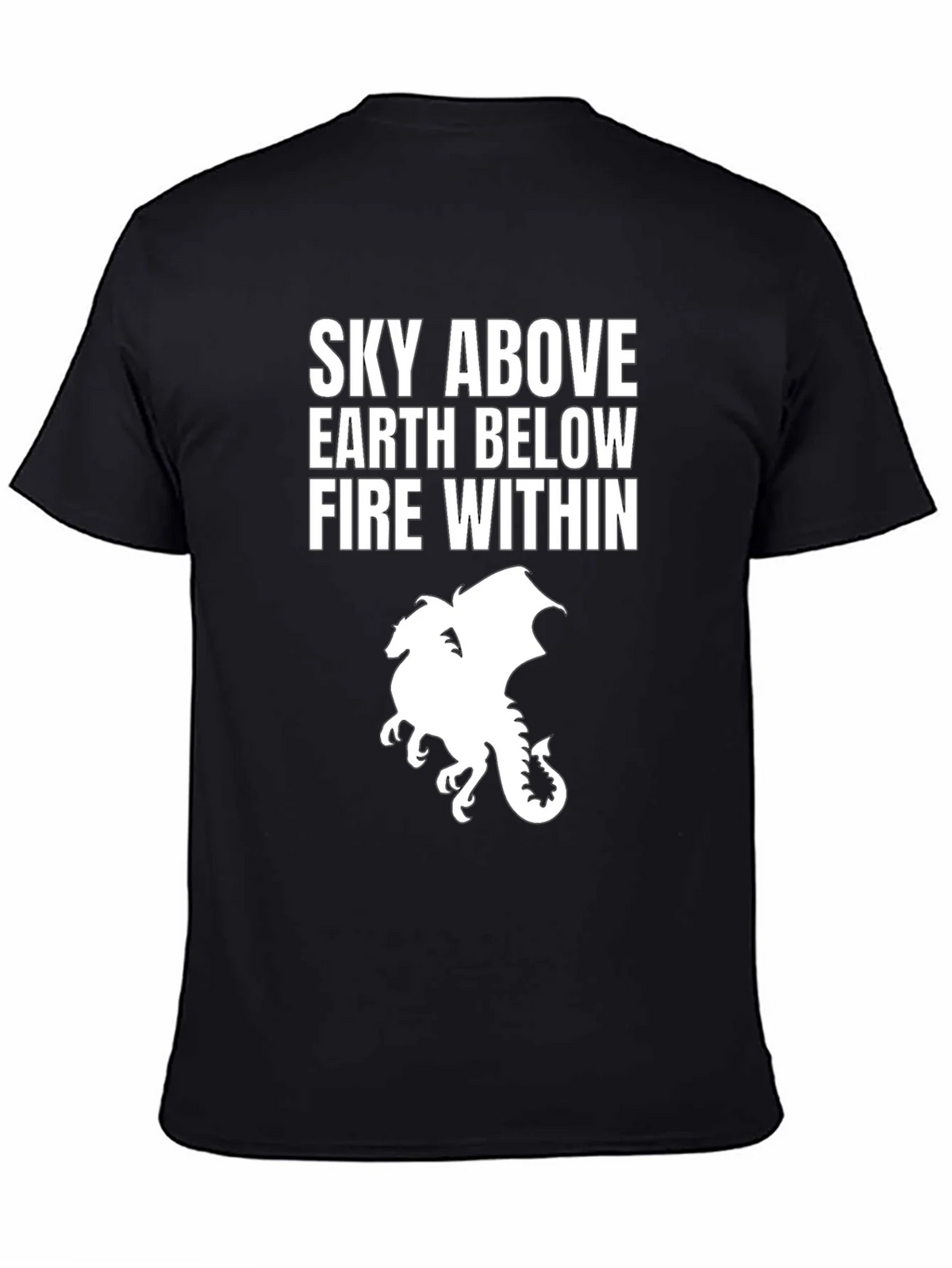 Sky Above Dragon Graphic Tee - Black Cotton T-Shirt product image 4
