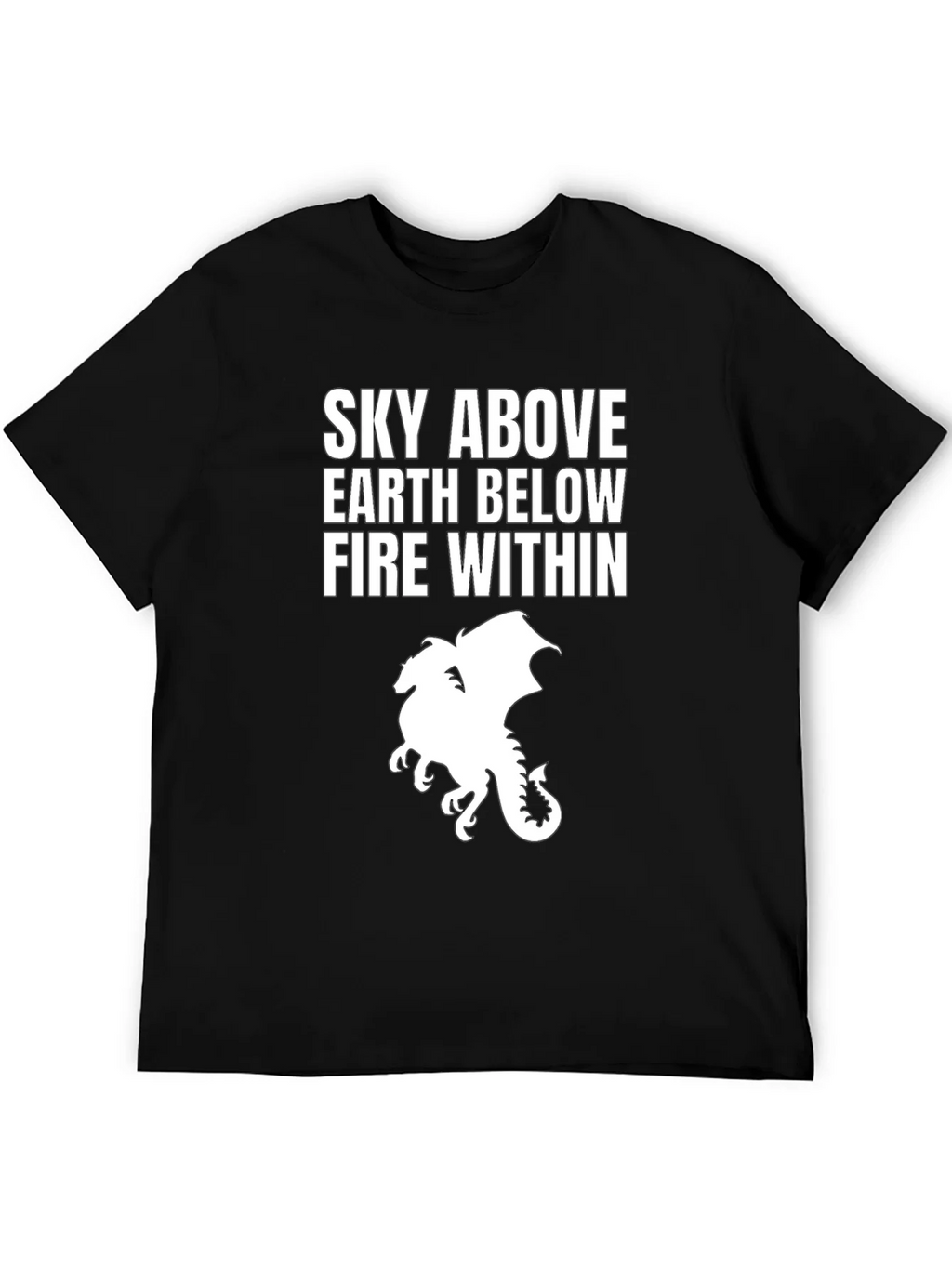 Sky Above Dragon Graphic Tee - Black Cotton T-Shirt product image 5
