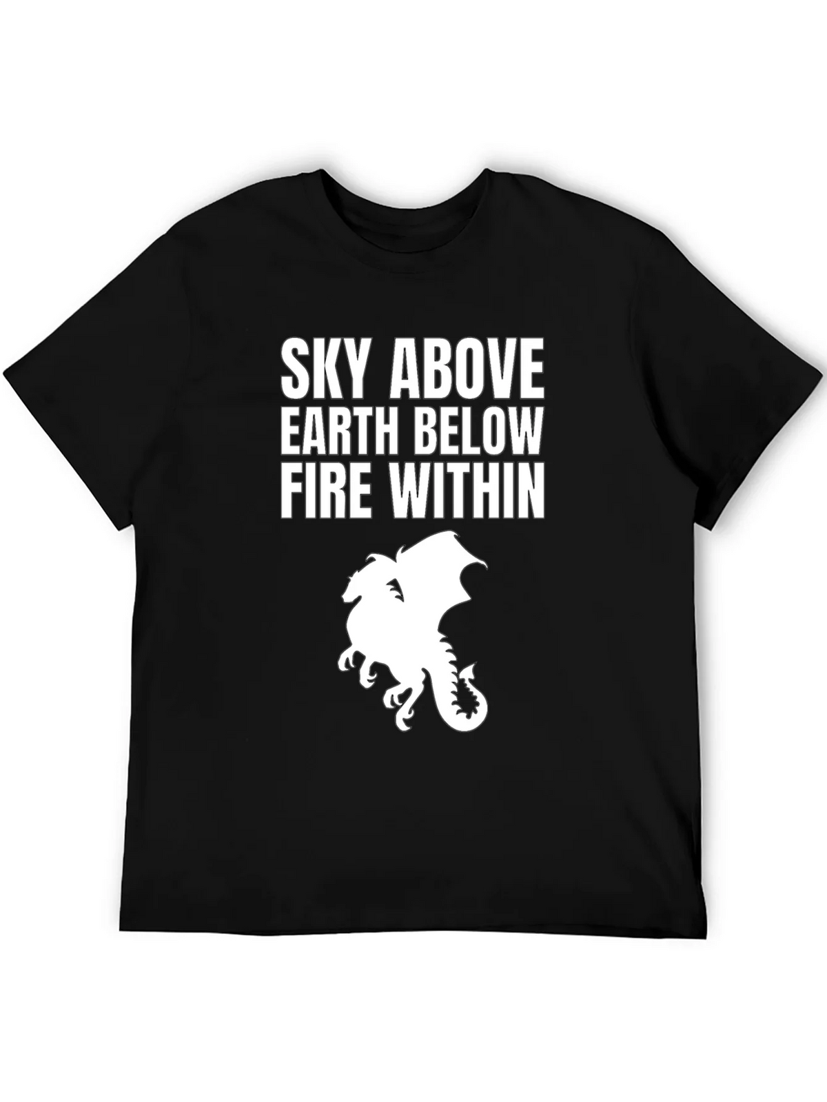 Sky Above Dragon Graphic Tee - Black Cotton T-Shirt product image 5