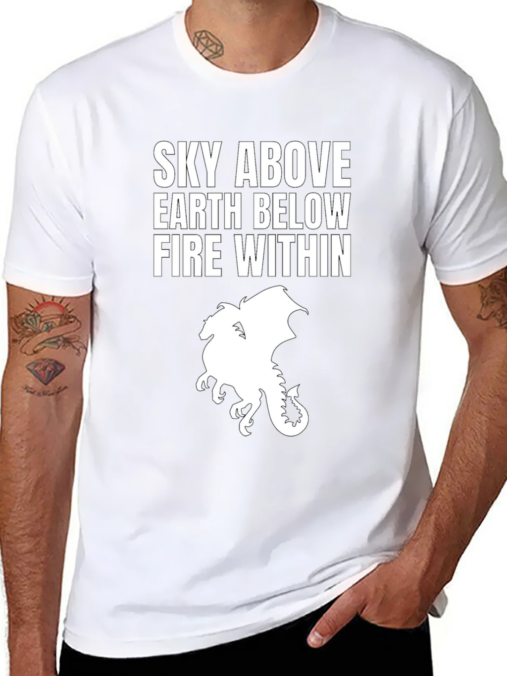 Sky Above Dragon Graphic Tee - Black Cotton T-Shirt product image 7