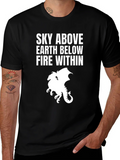 Sky Above Dragon Graphic Tee - Black Cotton T-Shirt product image 1