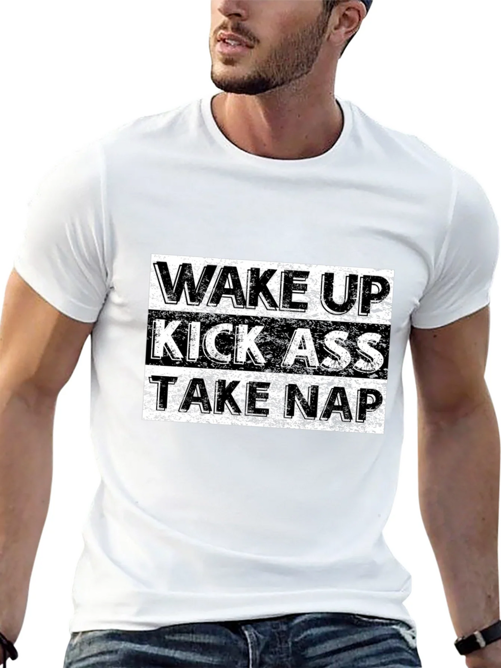 Wake Up Kick Ass Take Nap Graphic Tee product image 12