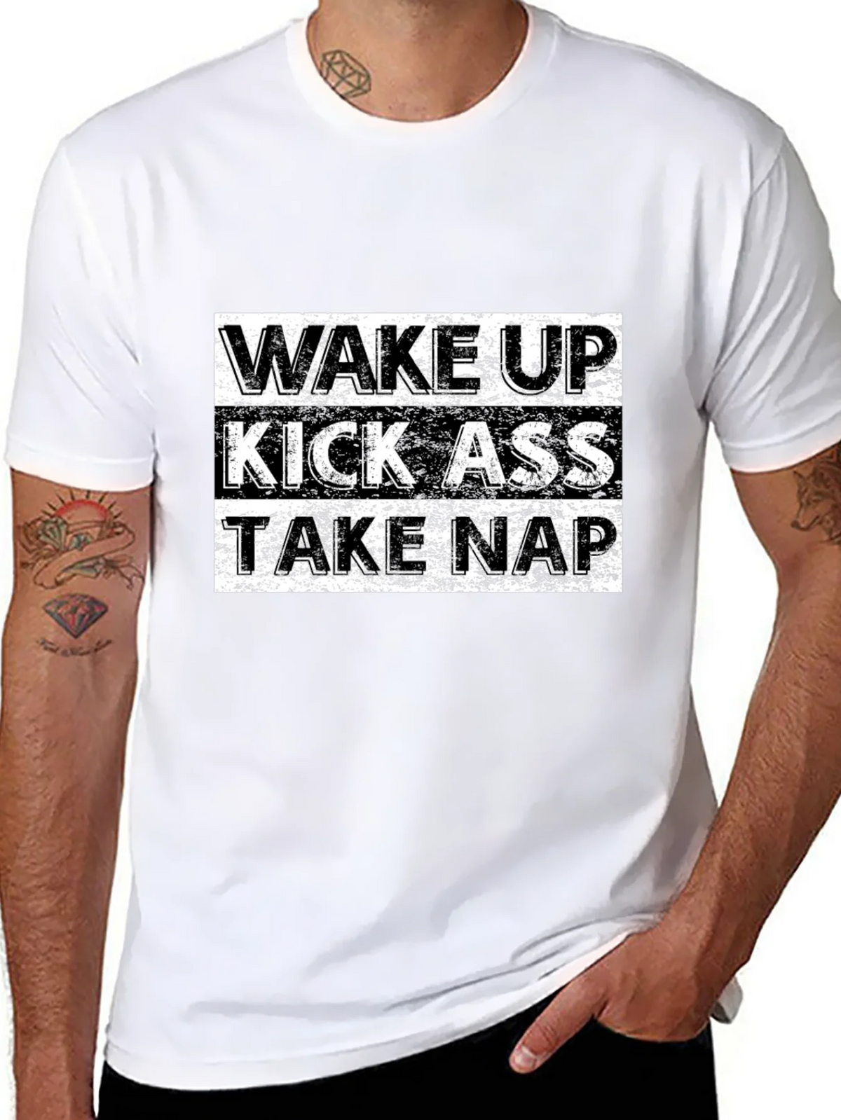 Wake Up Kick Ass Take Nap Graphic Tee product image 7