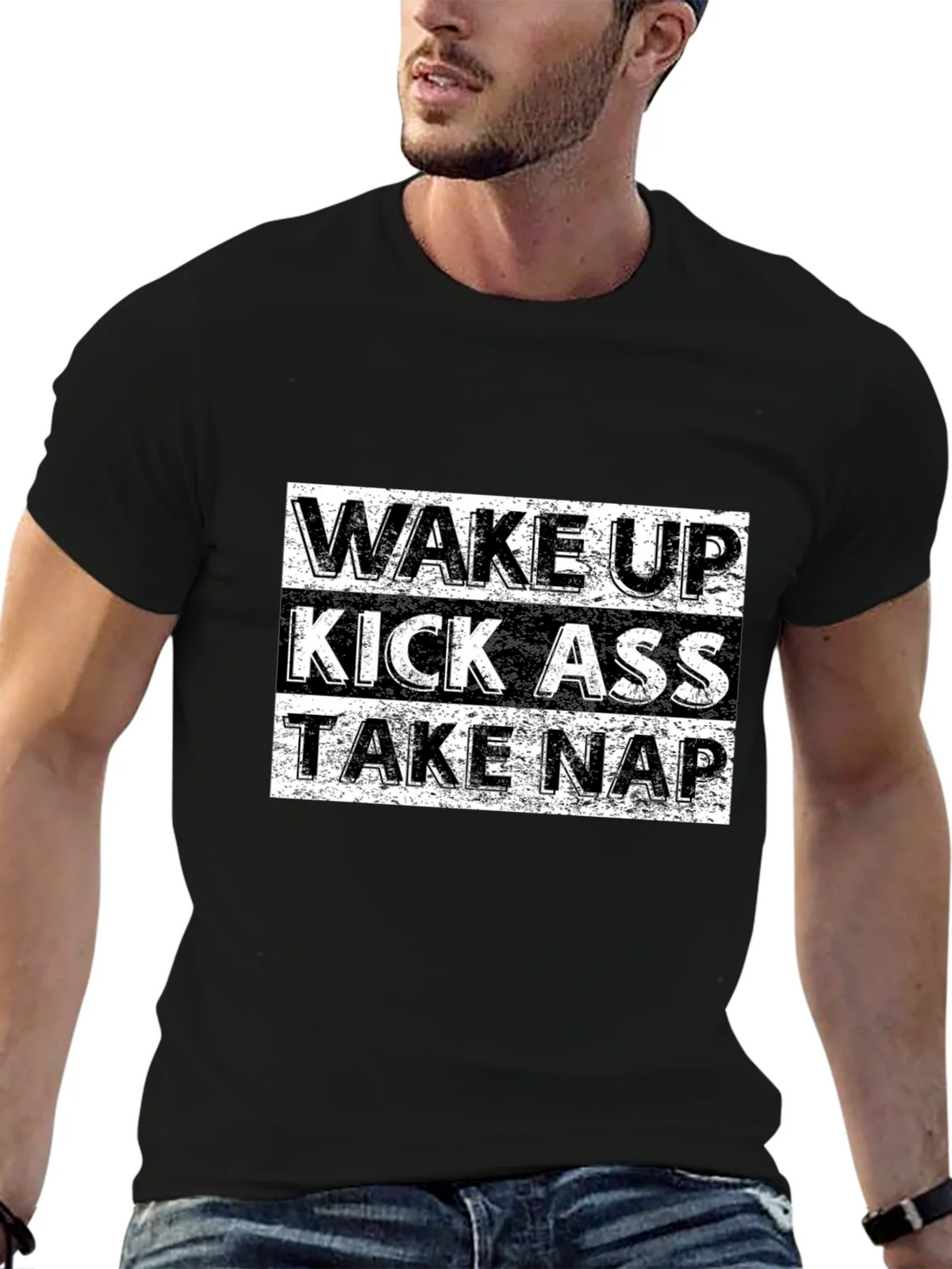 Wake Up Kick Ass Take Nap Graphic Tee product image 6
