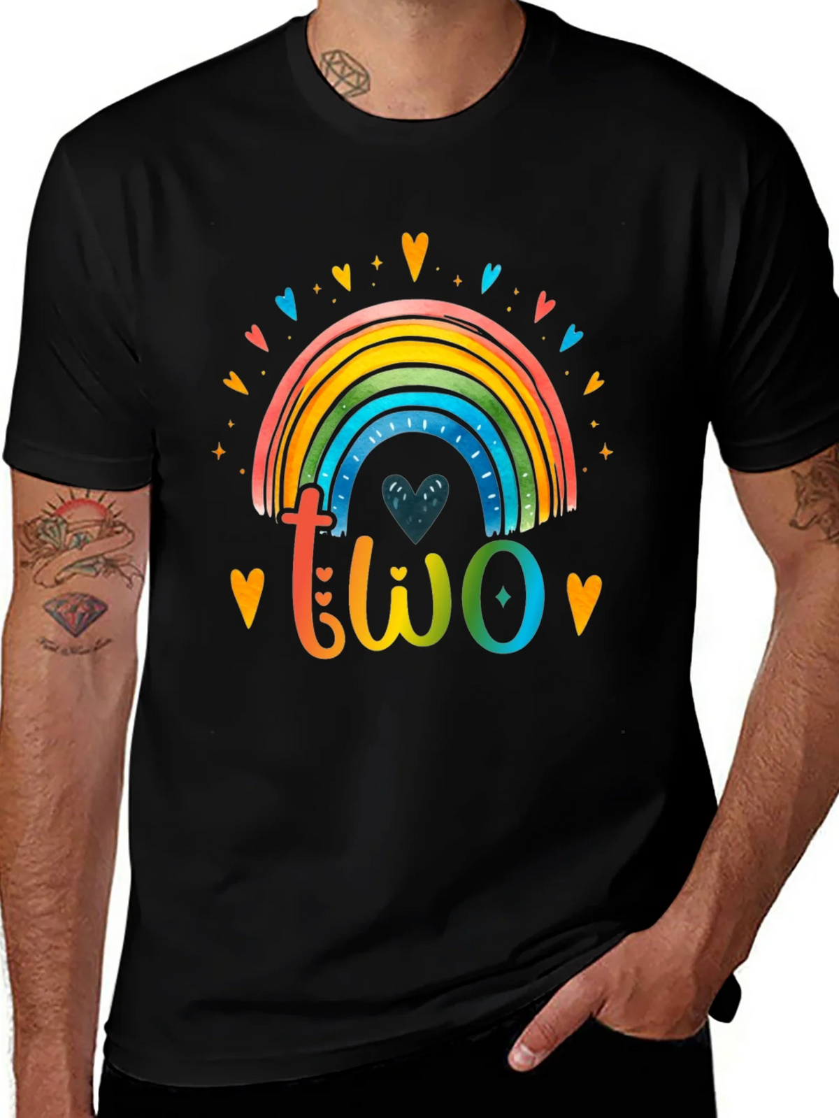 Colorful Two Rainbow Birthday Shirt product image 1