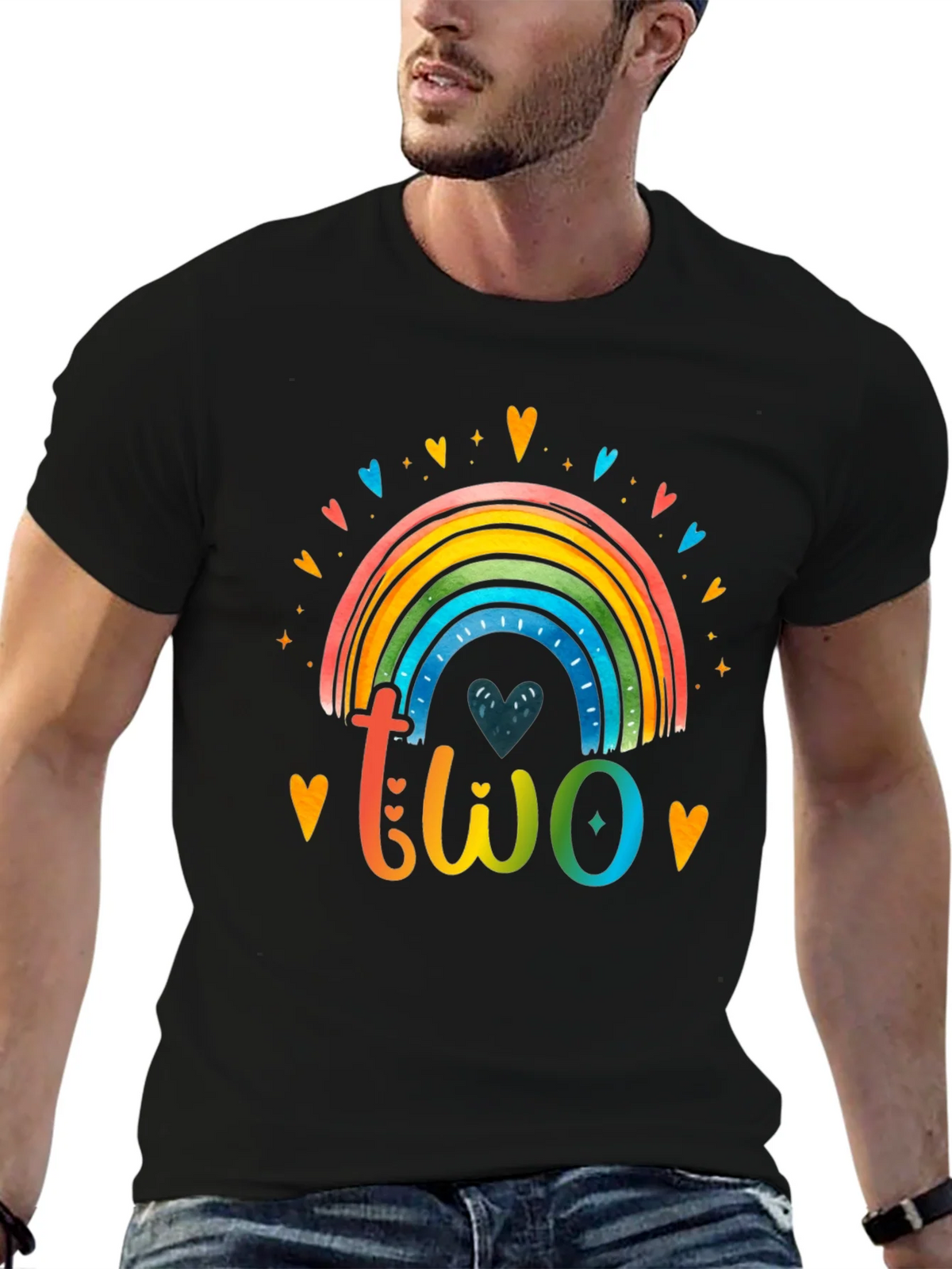 Colorful Two Rainbow Birthday Shirt product image 6