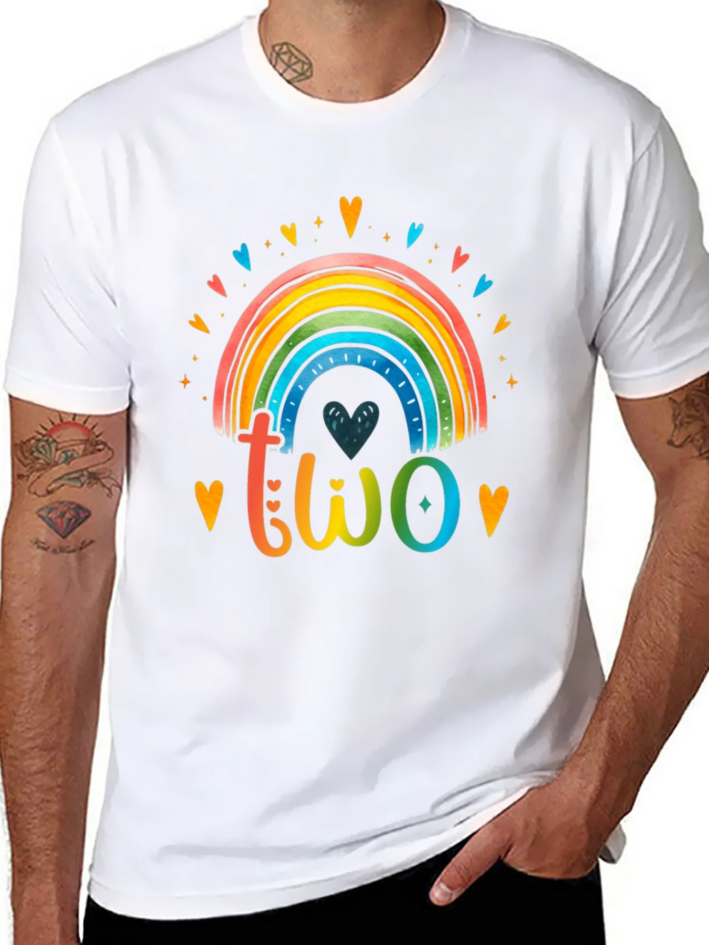 Colorful Two Rainbow Birthday Shirt product image 7