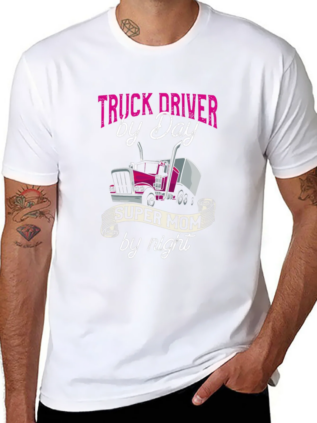 Truck Driver Super Mom T-Shirt product image 7