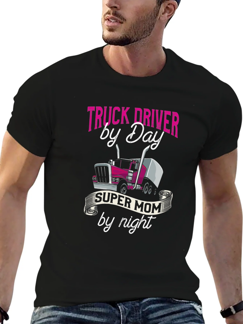 Truck Driver Super Mom T-Shirt product image 6
