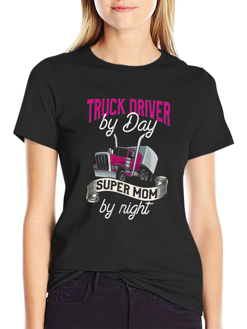 Truck Driver Super Mom T-Shirt product image 2