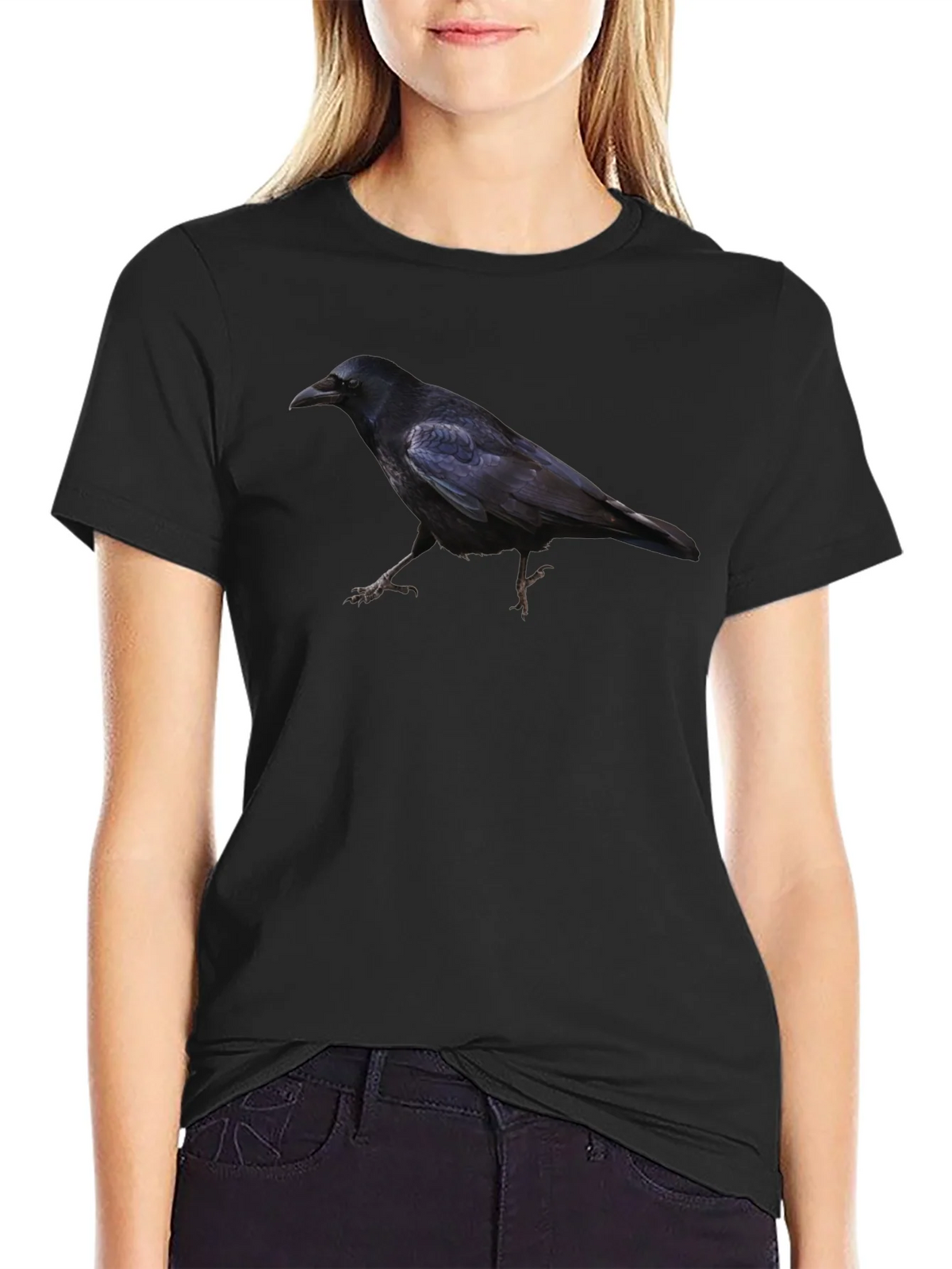 Raven Print Black T-Shirt product image 1