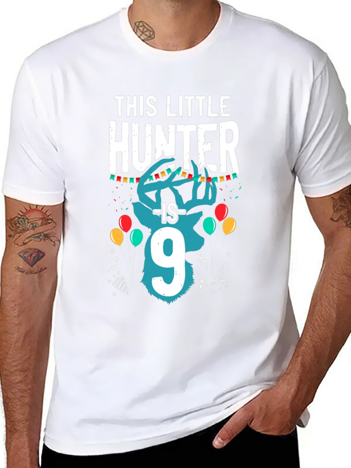 Little Hunter 9th Birthday Black T-Shirt product image 7