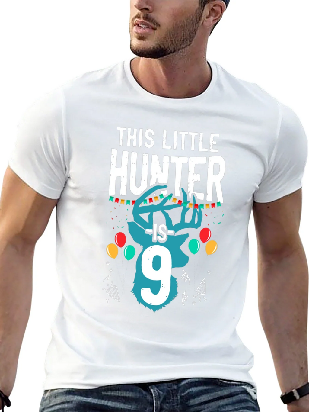 Little Hunter 9th Birthday Black T-Shirt product image 12