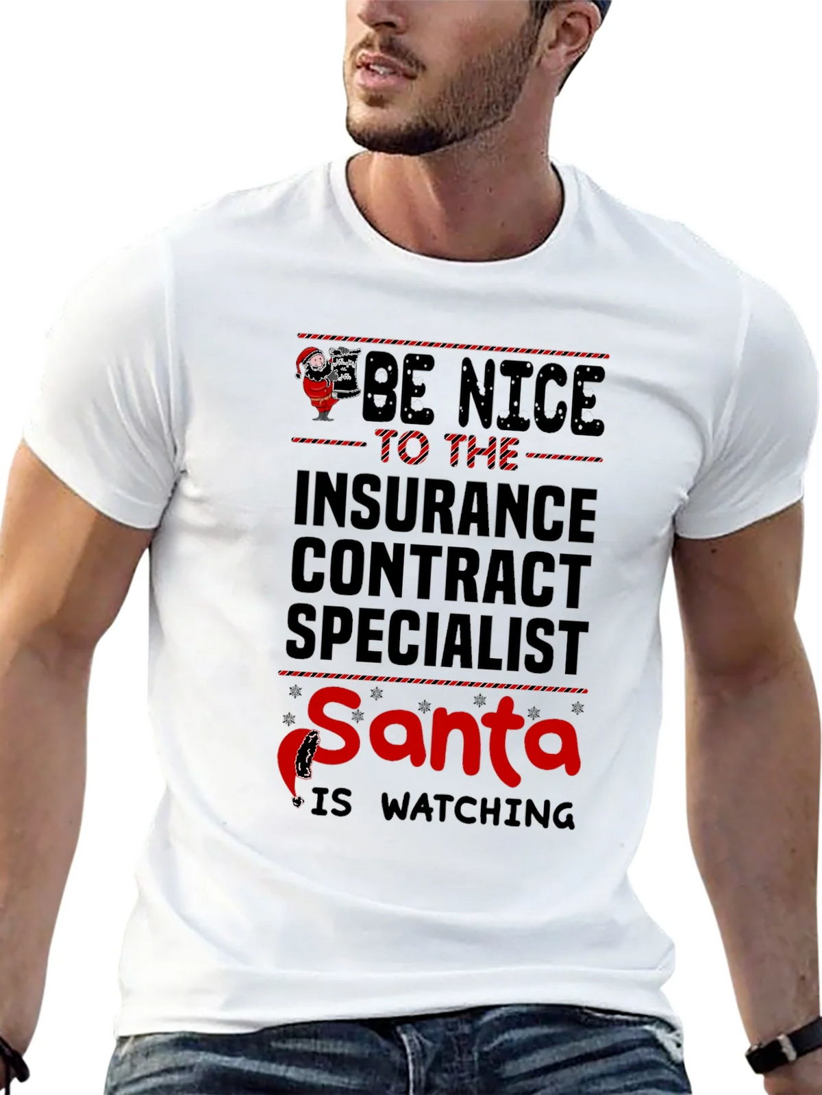 Funny Christmas Insurance Contract Specialist T-Shirt product image 11