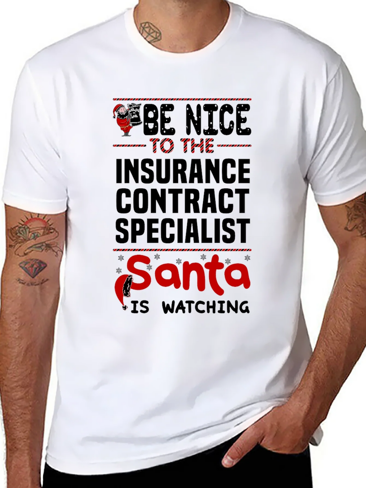 Funny Christmas Insurance Contract Specialist T-Shirt product image 7