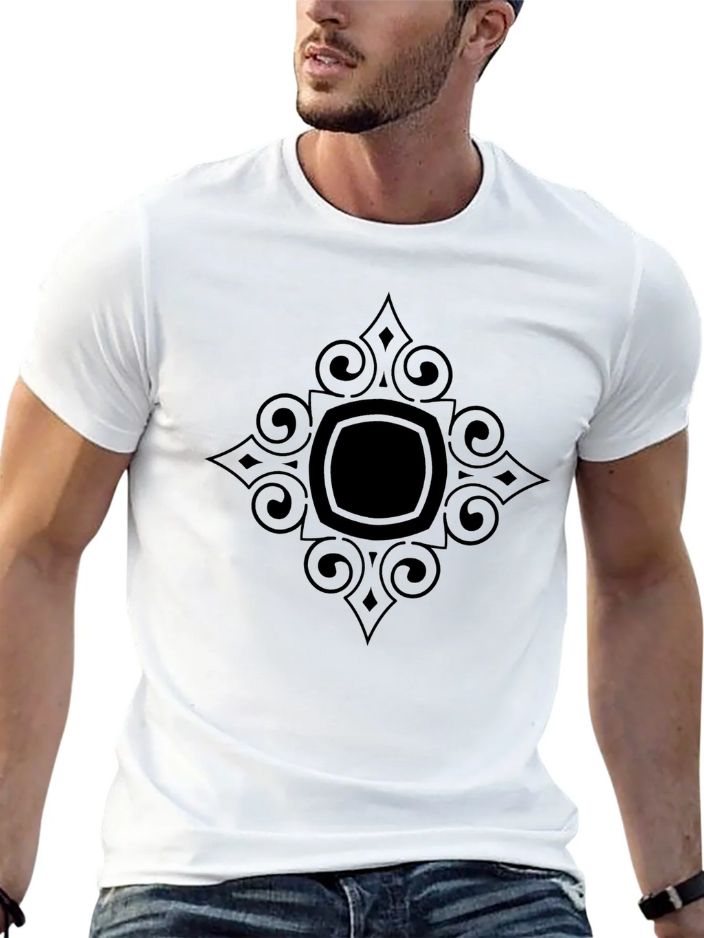 Stylish Black Tee with Geometric Graphic product image 12
