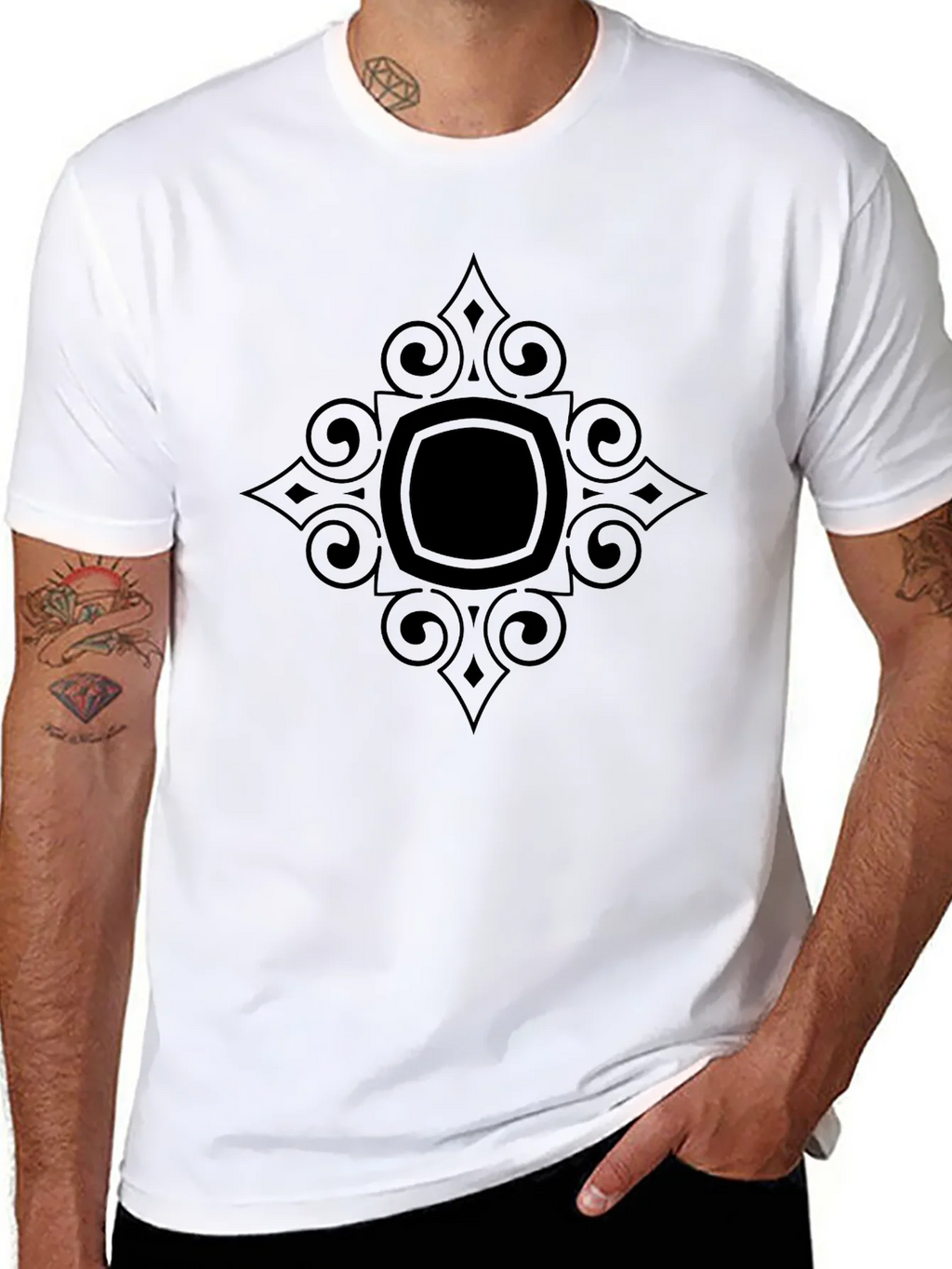 Stylish Black Tee with Geometric Graphic product image 7
