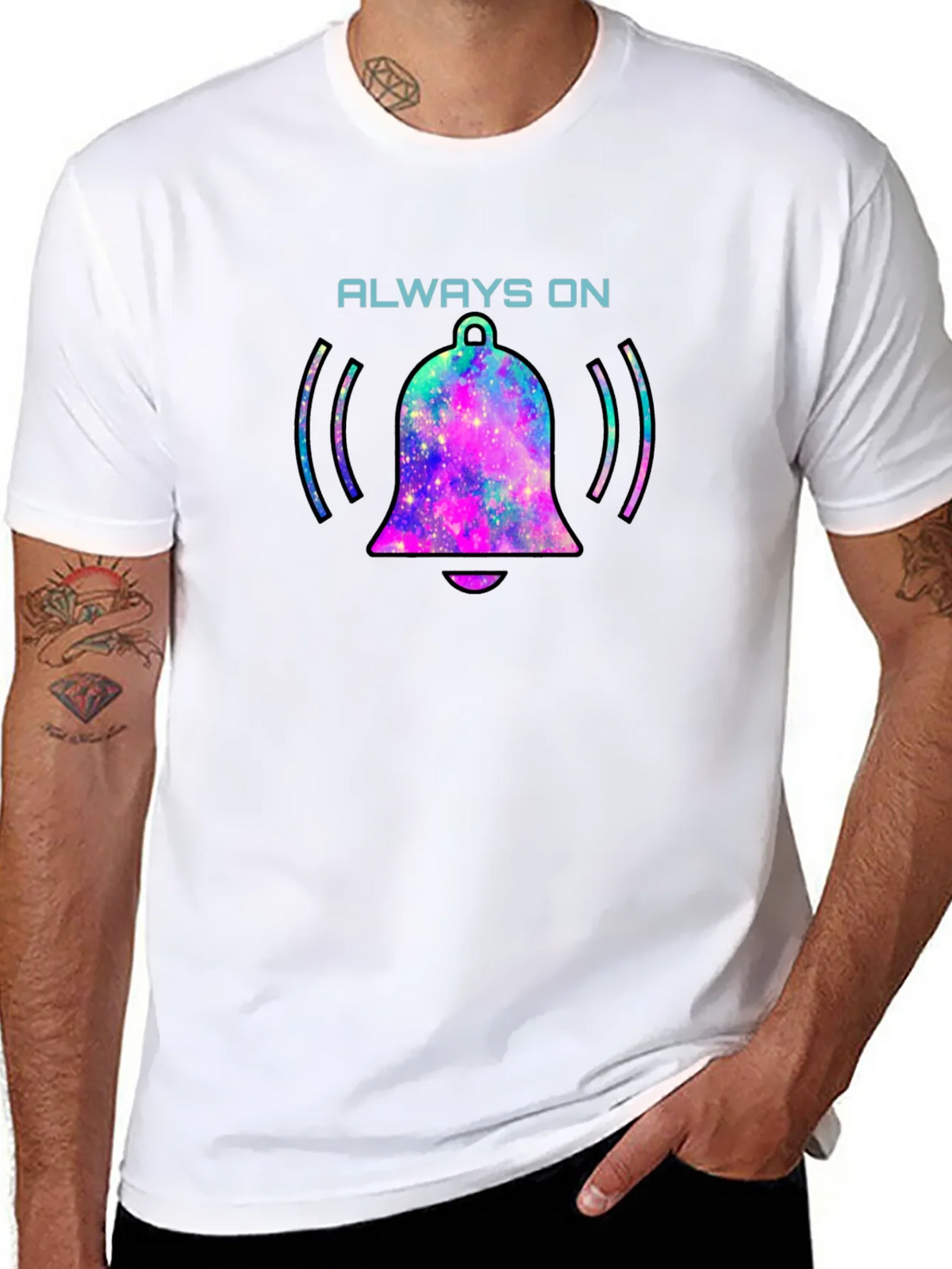 Always On Bell Graphic Tee - Black Cotton T-Shirt product image 6