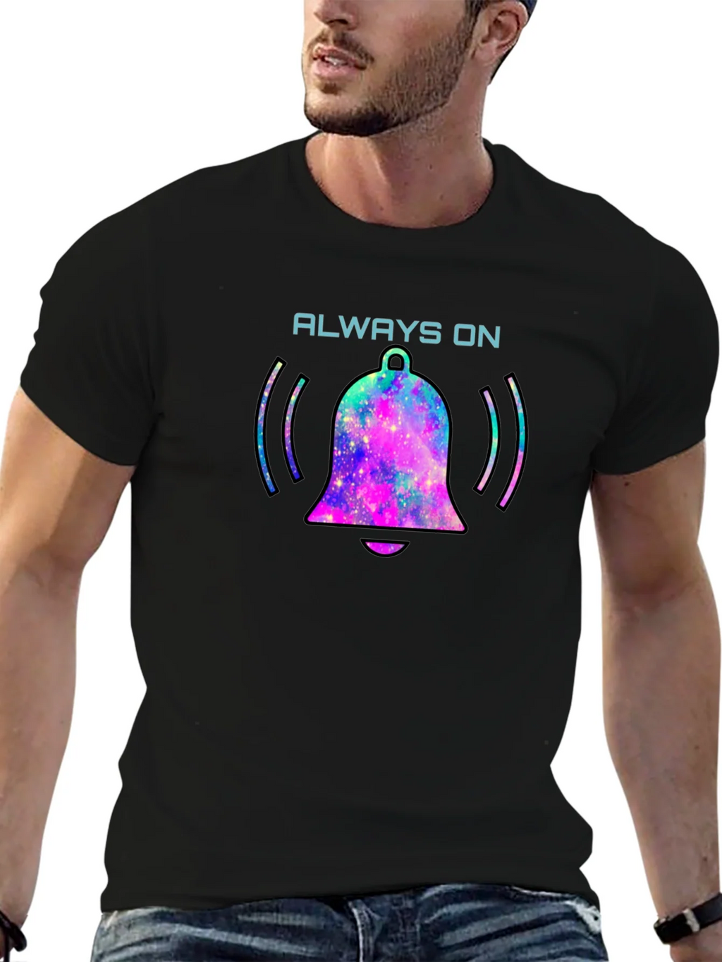 Always On Bell Graphic Tee - Black Cotton T-Shirt product image 5