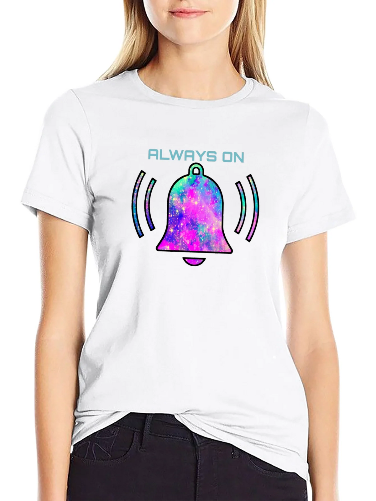 Always On Bell Graphic Tee - Black Cotton T-Shirt product image 7