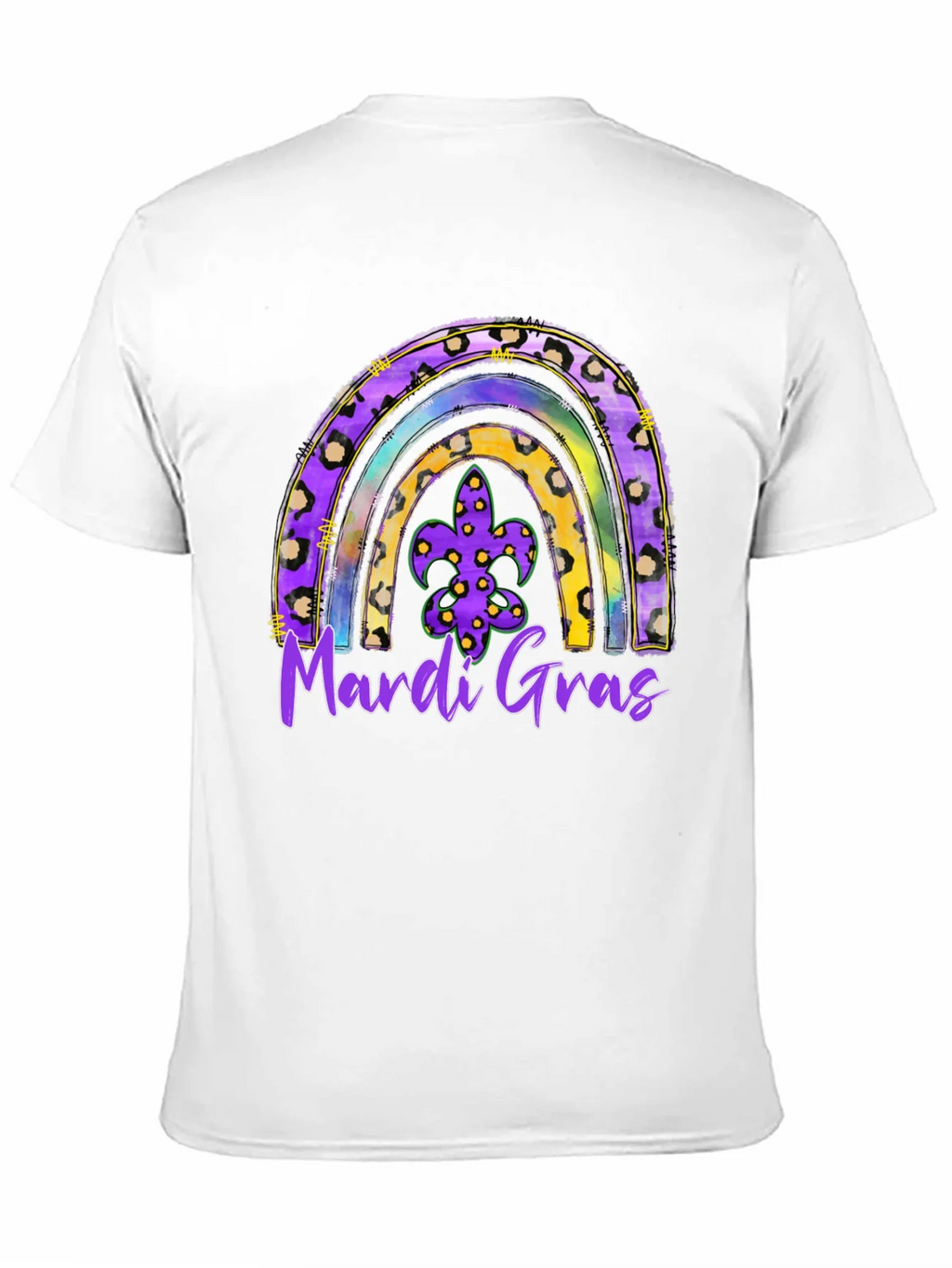 Mardi Gras Rainbow Leopard Print T-Shirt product image 10