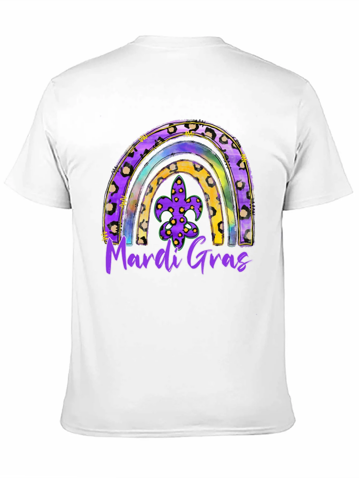 Mardi Gras Rainbow Leopard Print T-Shirt product image 10