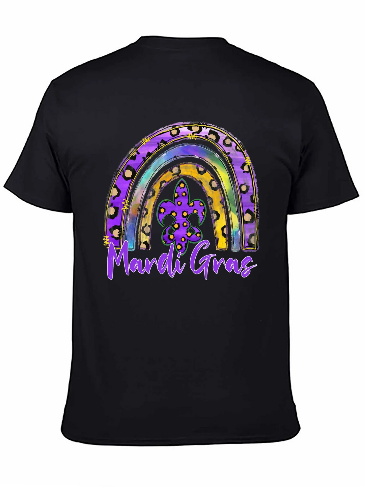 Mardi Gras Rainbow Leopard Print T-Shirt product image 4
