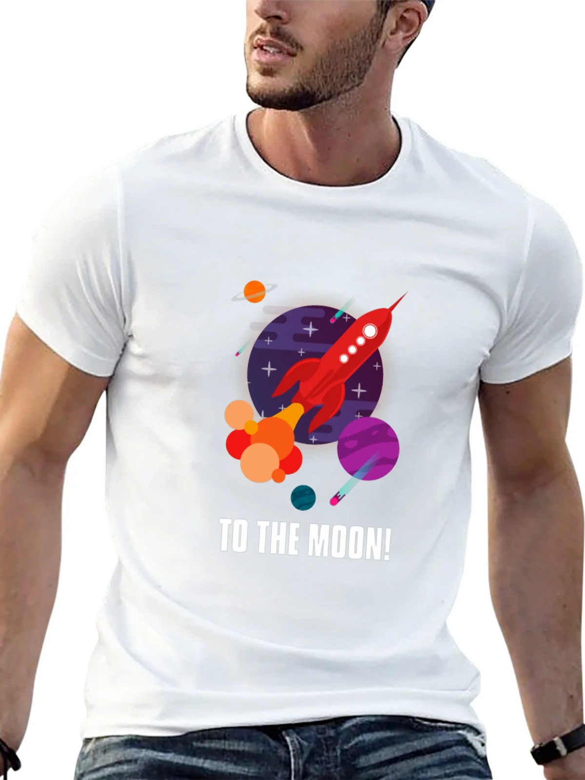 To the Moon Rocket Graphic T-Shirt - Black product image 12