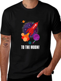 To the Moon Rocket Graphic T-Shirt - Black product image 1