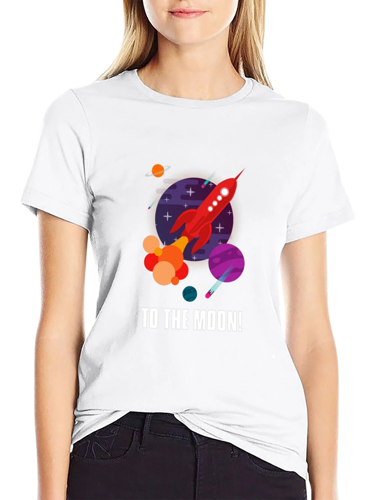 To the Moon Rocket Graphic T-Shirt - Black product image 8
